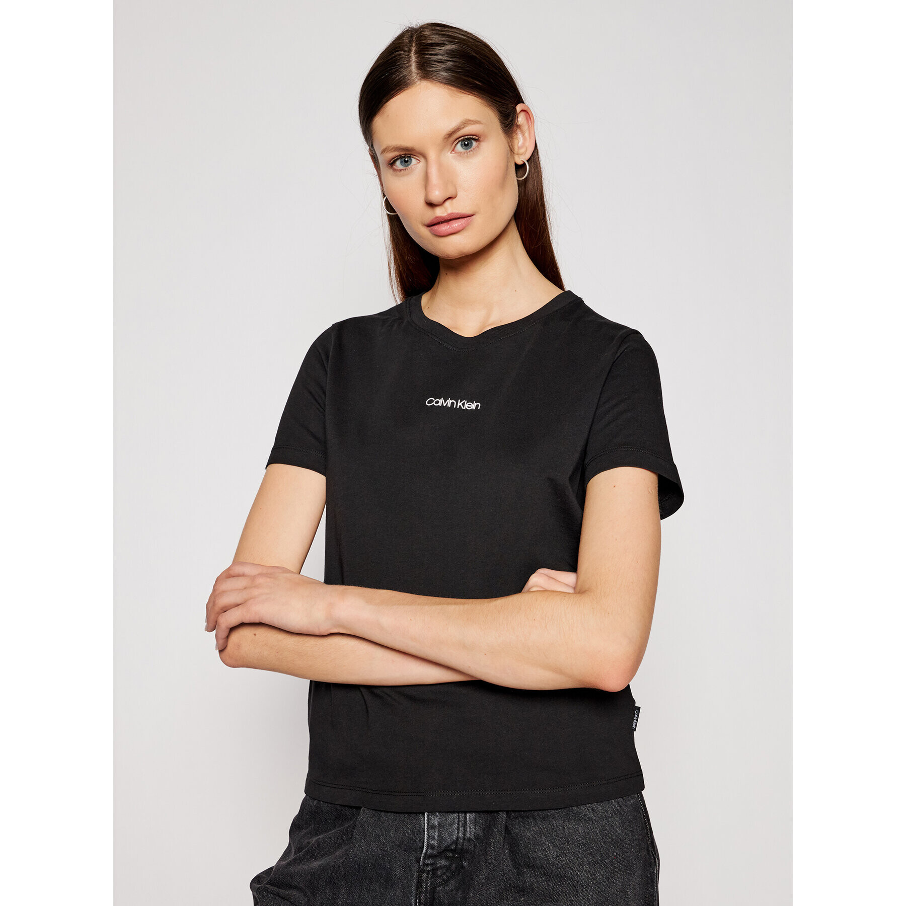 Calvin Klein Тишърт Mini K20K202912 Черен Regular Fit - Pepit.bg