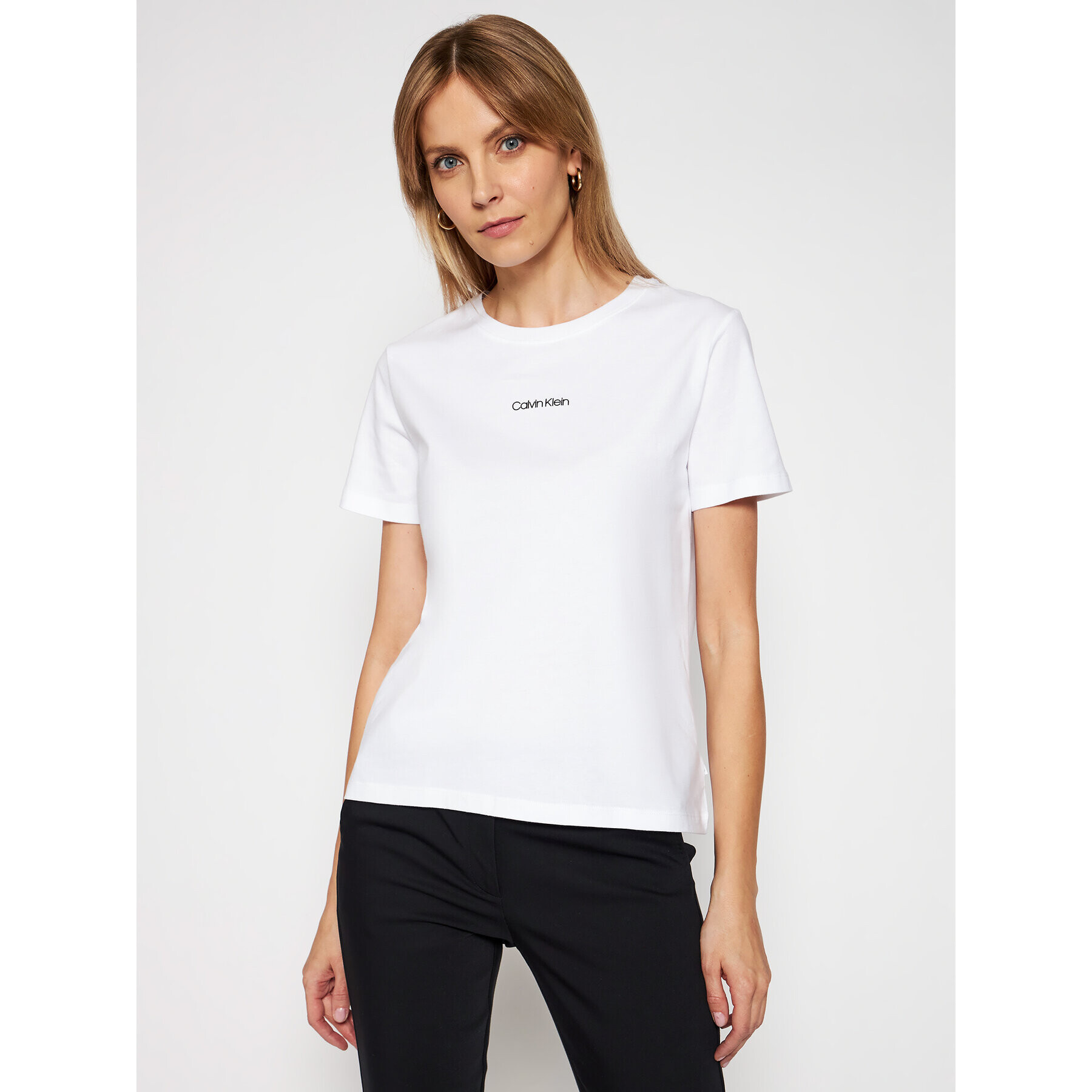 Calvin Klein Тишърт Mini Ree K20K202912 Бял Regular Fit - Pepit.bg