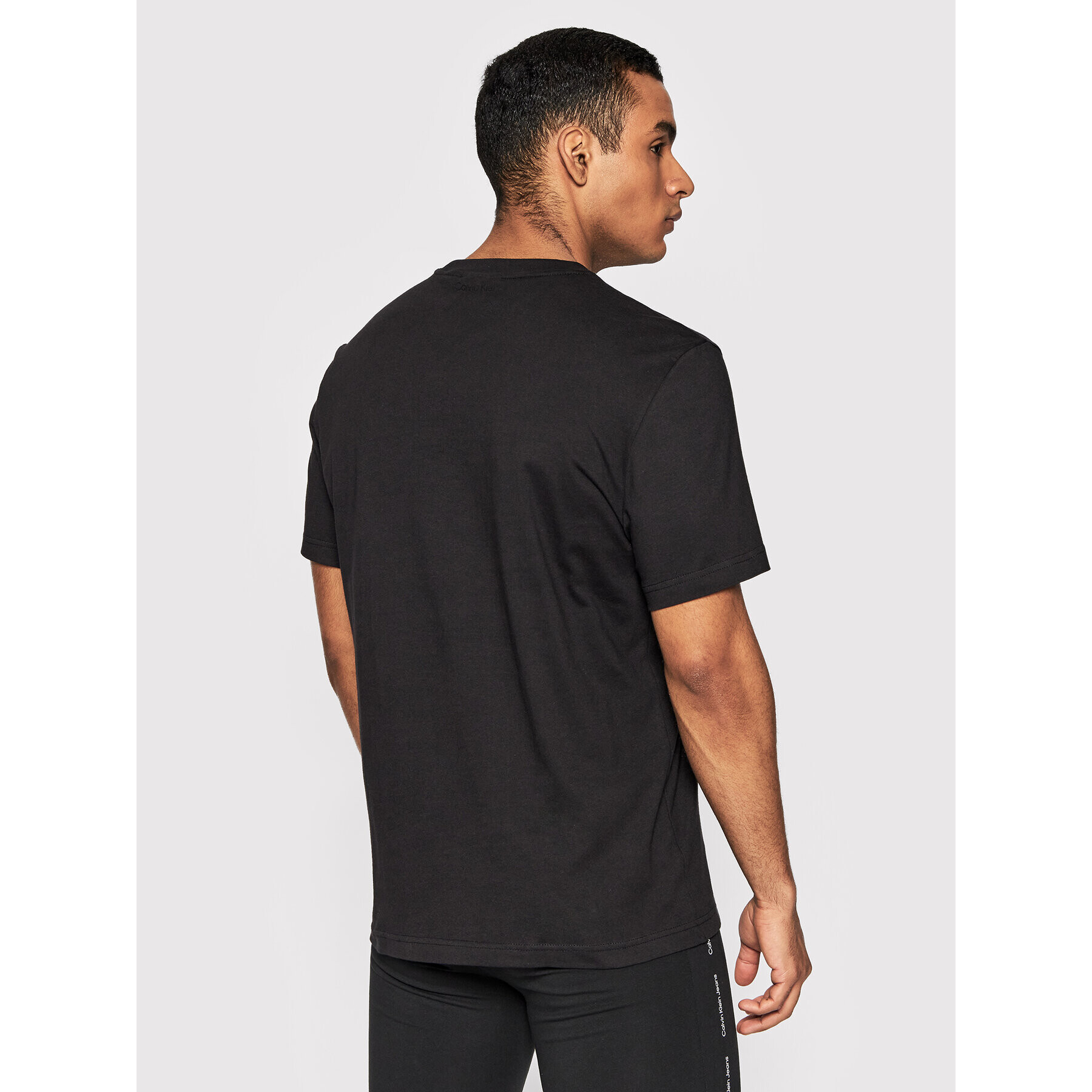 Calvin Klein Тишърт Mirrored Logo K10K108853 Черен Regular Fit - Pepit.bg