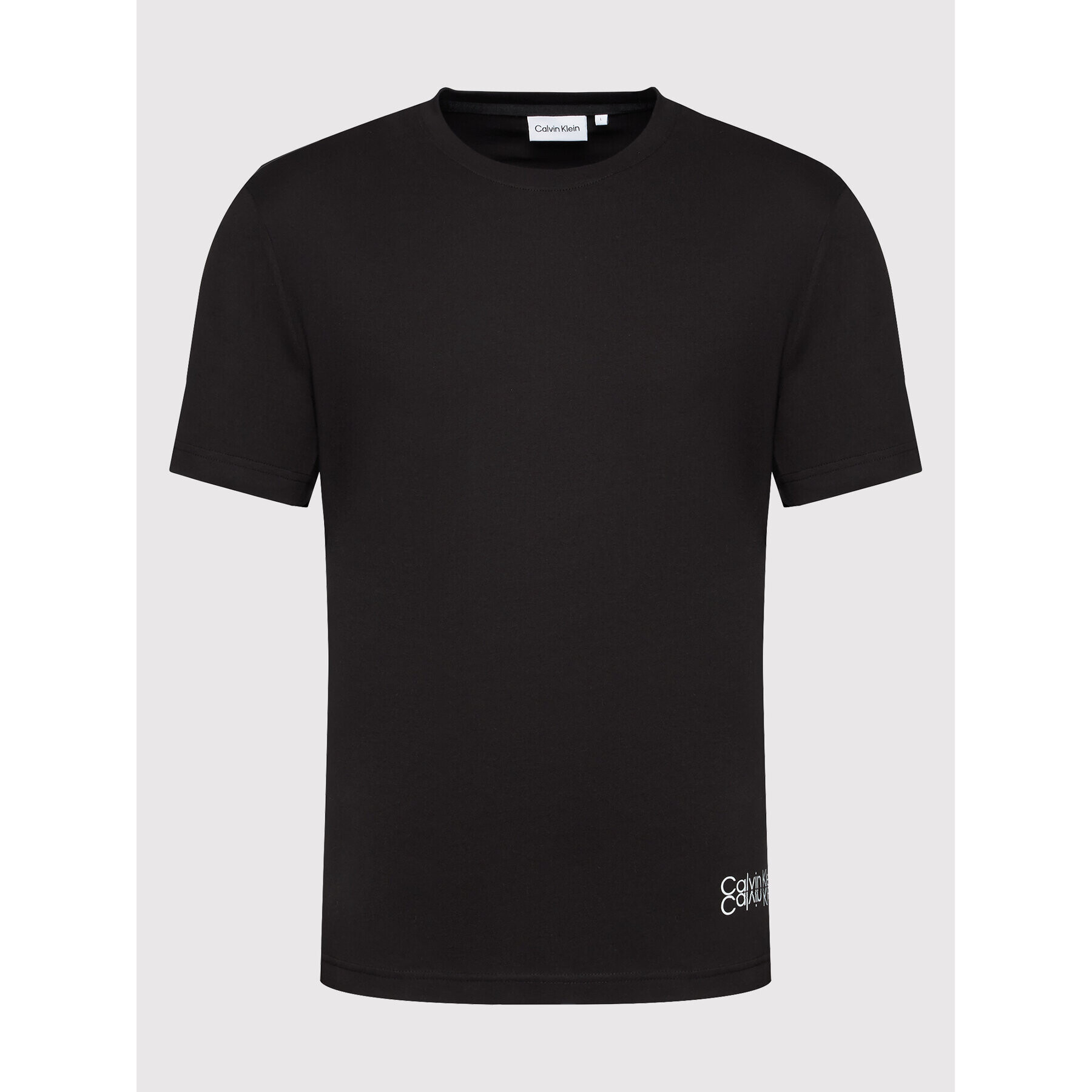 Calvin Klein Тишърт Mirrored Logo K10K108853 Черен Regular Fit - Pepit.bg
