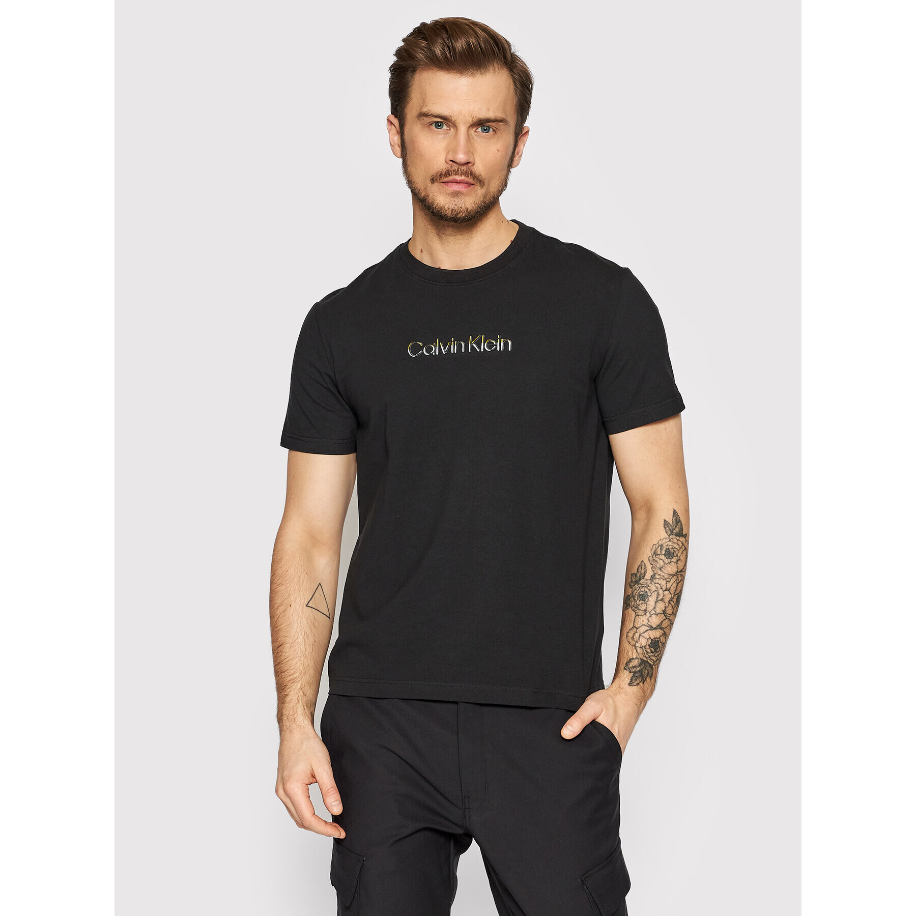 Calvin Klein Тишърт Multicolor Logo K10K108834 Черен Regular Fit - Pepit.bg