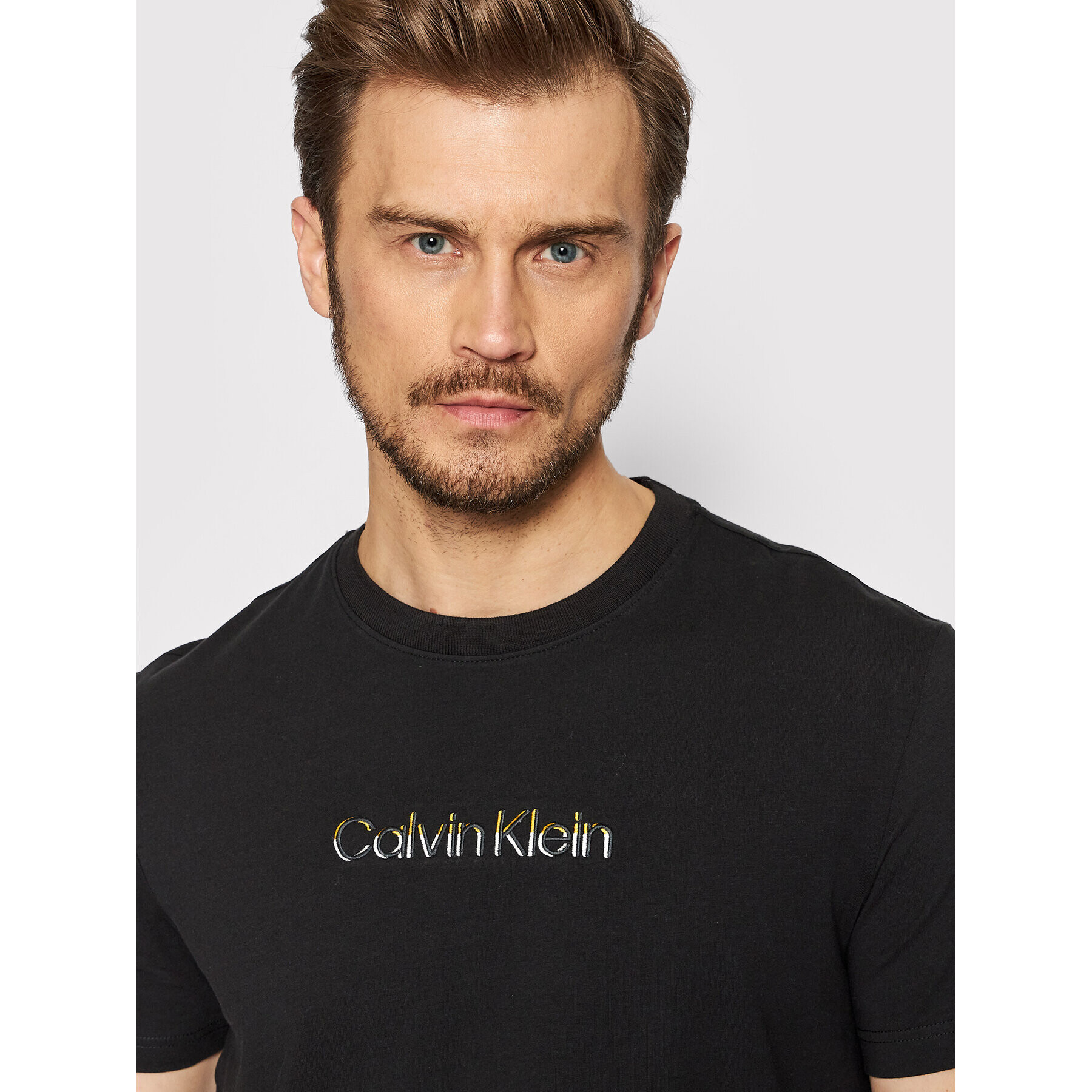 Calvin Klein Тишърт Multicolor Logo K10K108834 Черен Regular Fit - Pepit.bg