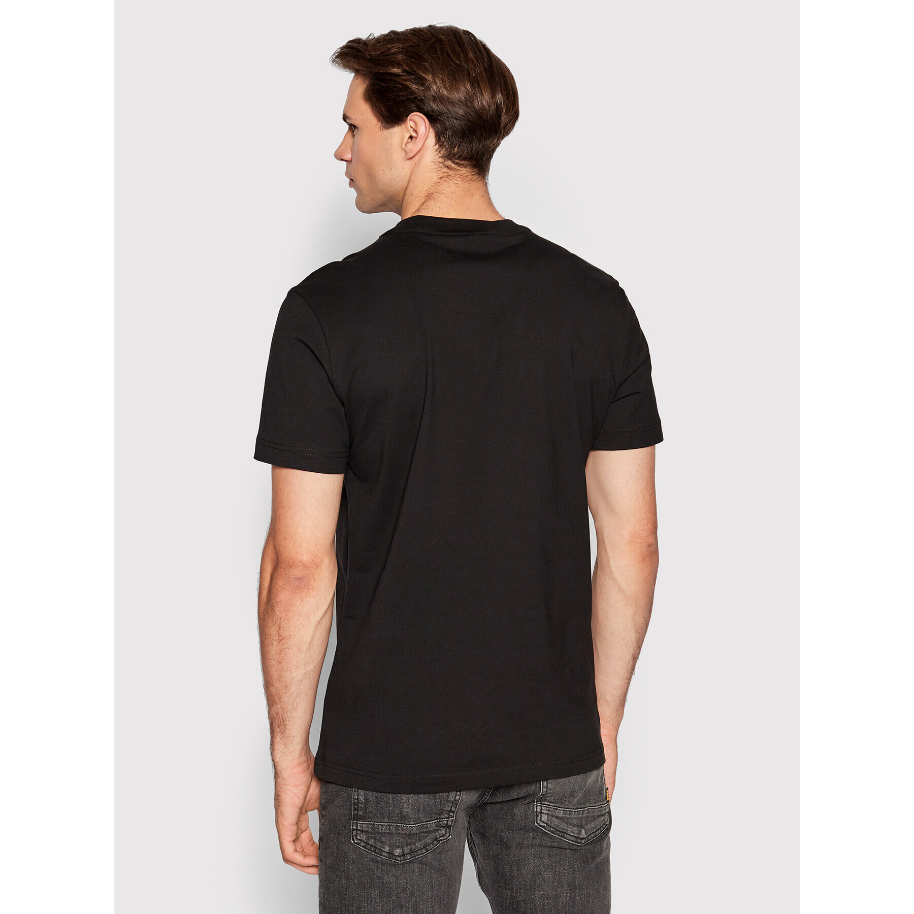 Calvin Klein Тишърт Off Placement Logo K10K109738 Черен Slim Fit - Pepit.bg