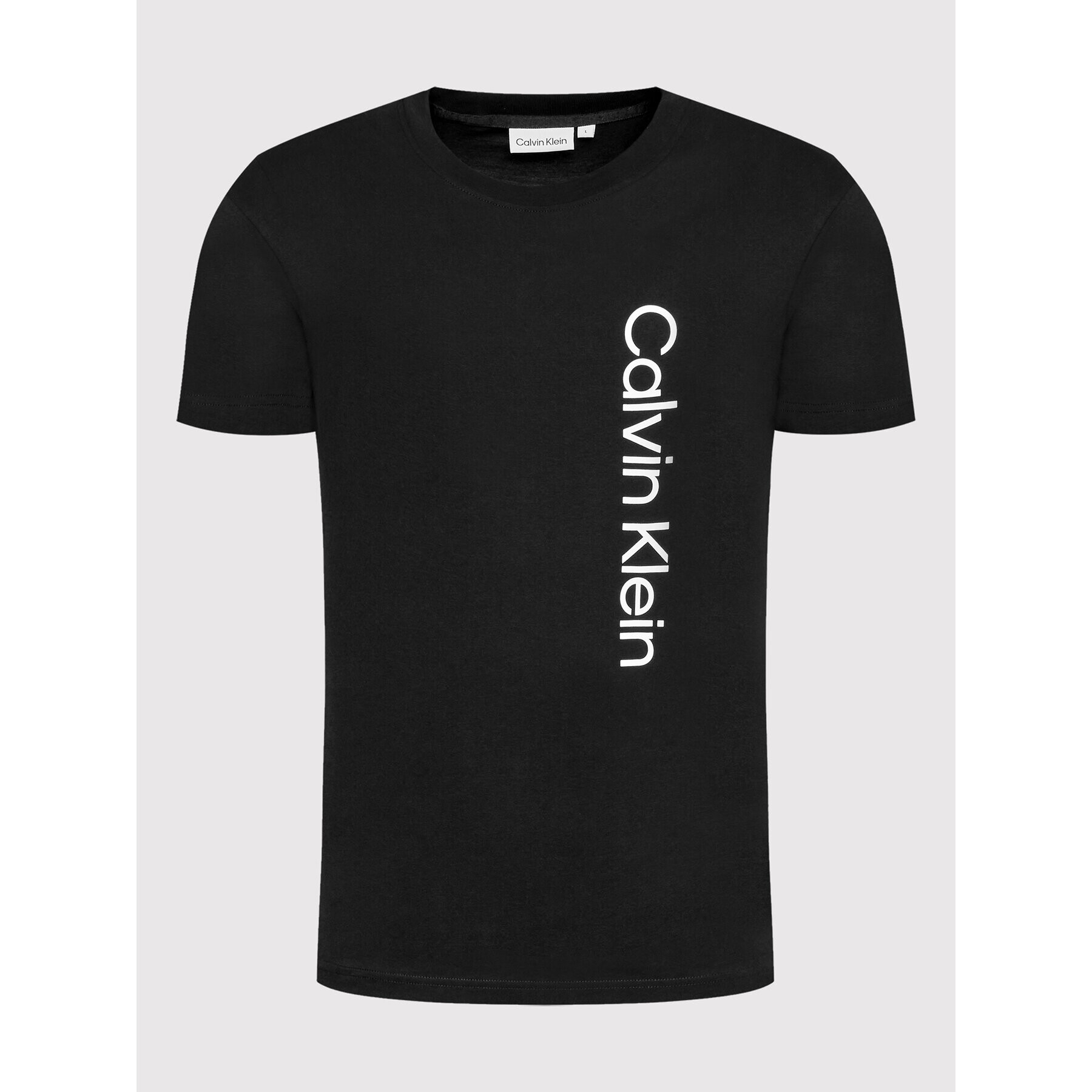 Calvin Klein Тишърт Off Placement Logo K10K109738 Черен Slim Fit - Pepit.bg