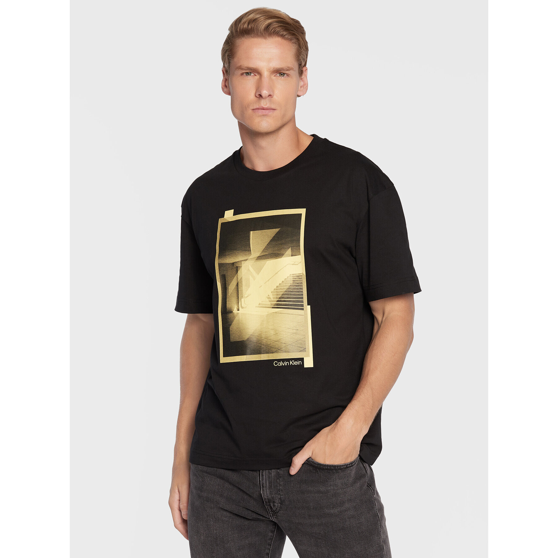 Calvin Klein Тишърт Photo K10K110585 Черен Regular Fit - Pepit.bg