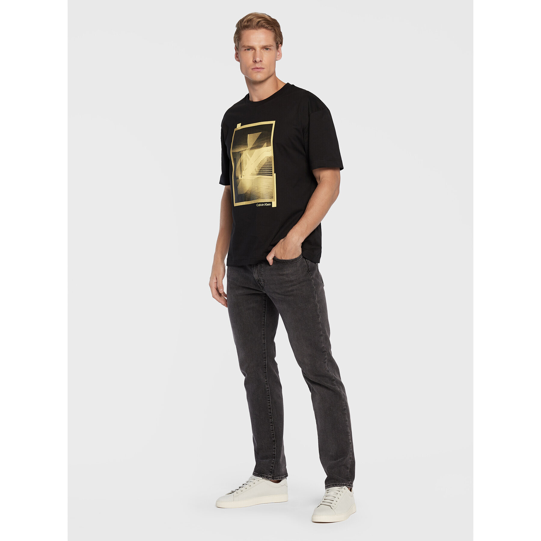 Calvin Klein Тишърт Photo K10K110585 Черен Regular Fit - Pepit.bg