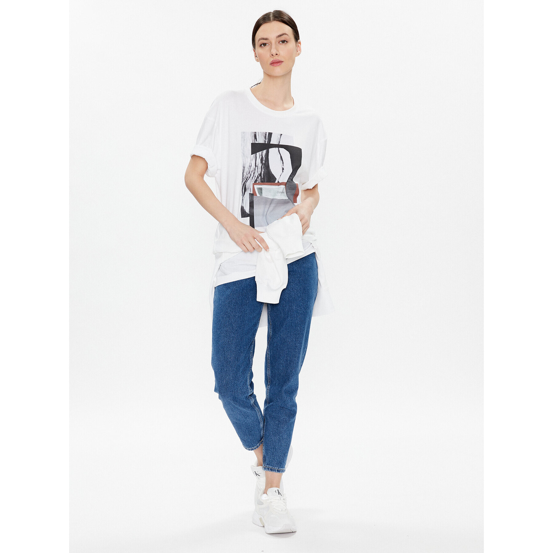 Calvin Klein Тишърт Photo Print Graphic K20K204995 Бял Relaxed Fit - Pepit.bg