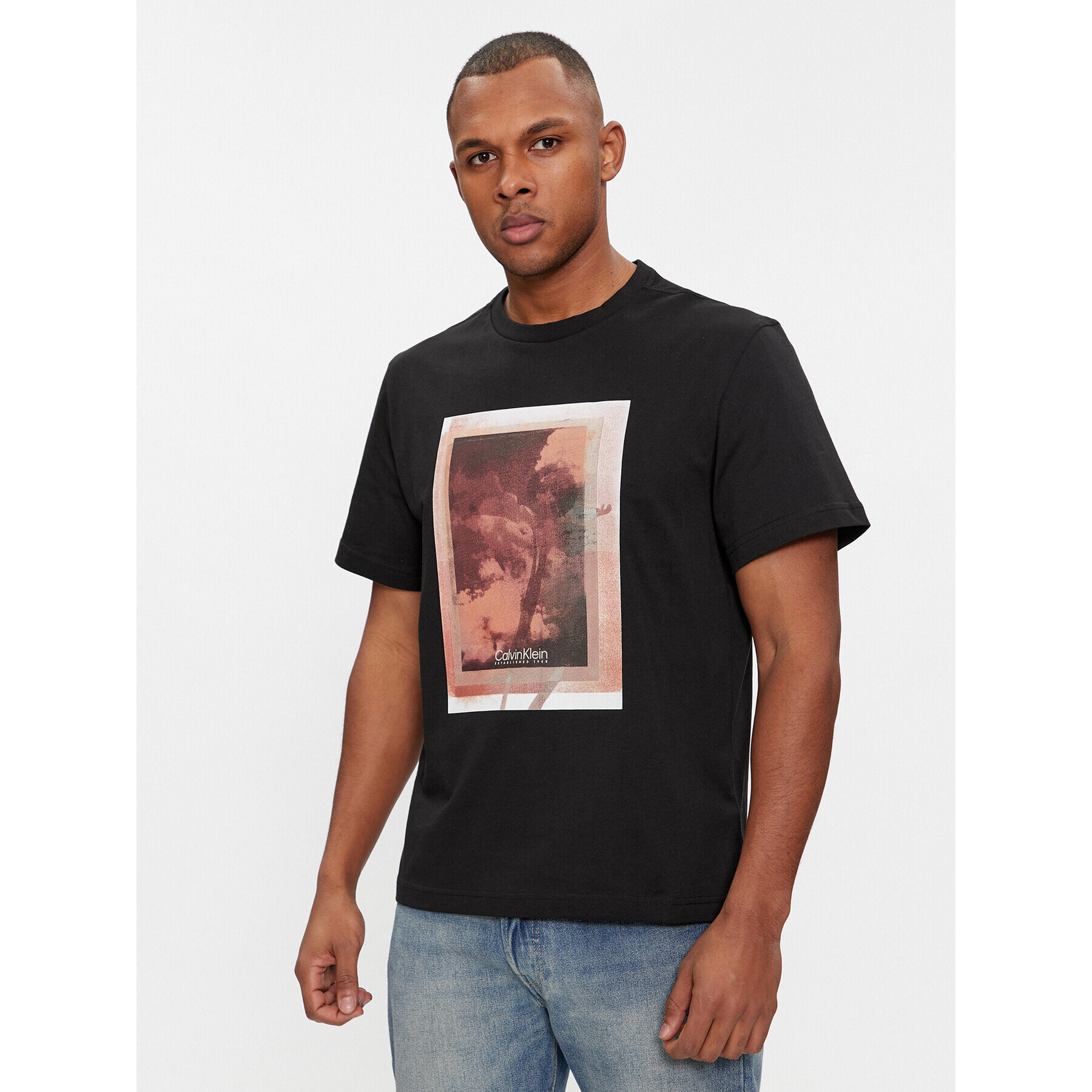 Calvin Klein Тишърт Photo Print K10K112758 Черен Regular Fit - Pepit.bg