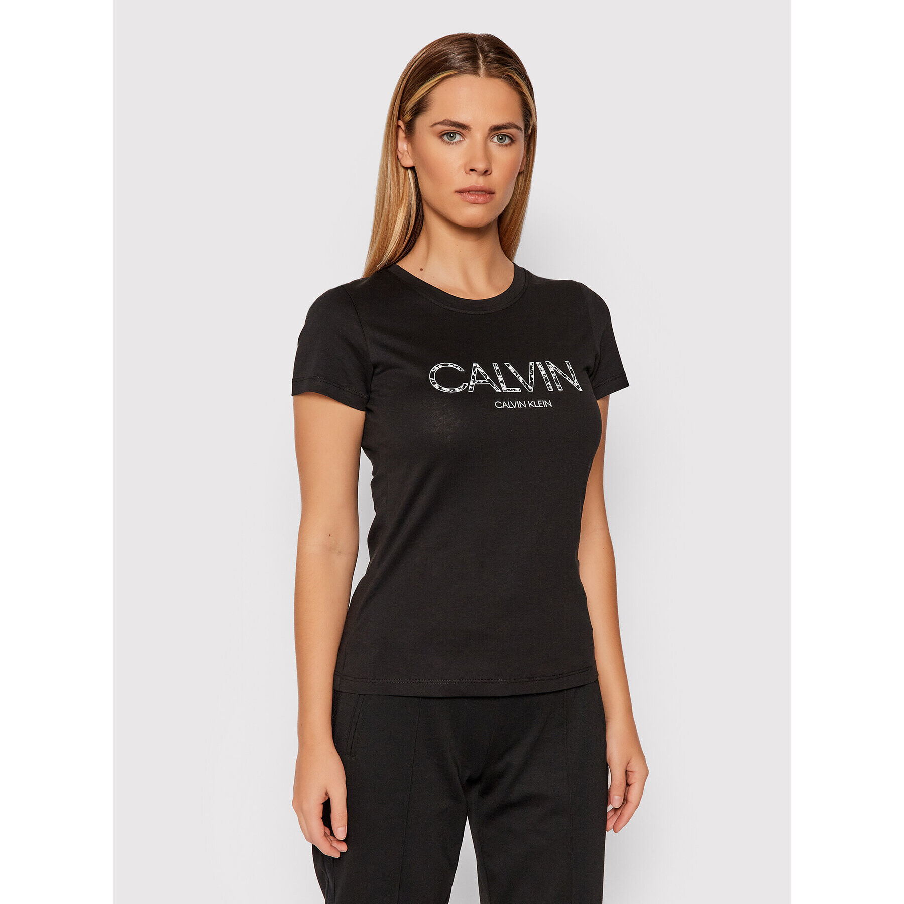 Calvin Klein Тишърт Print K20K202996 Черен Slim Fit - Pepit.bg