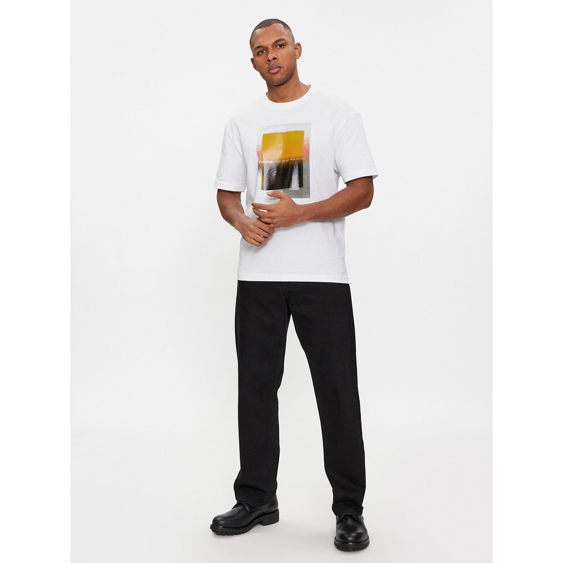 Calvin Klein Тишърт Sense Layer K10K112394 Бял Regular Fit - Pepit.bg