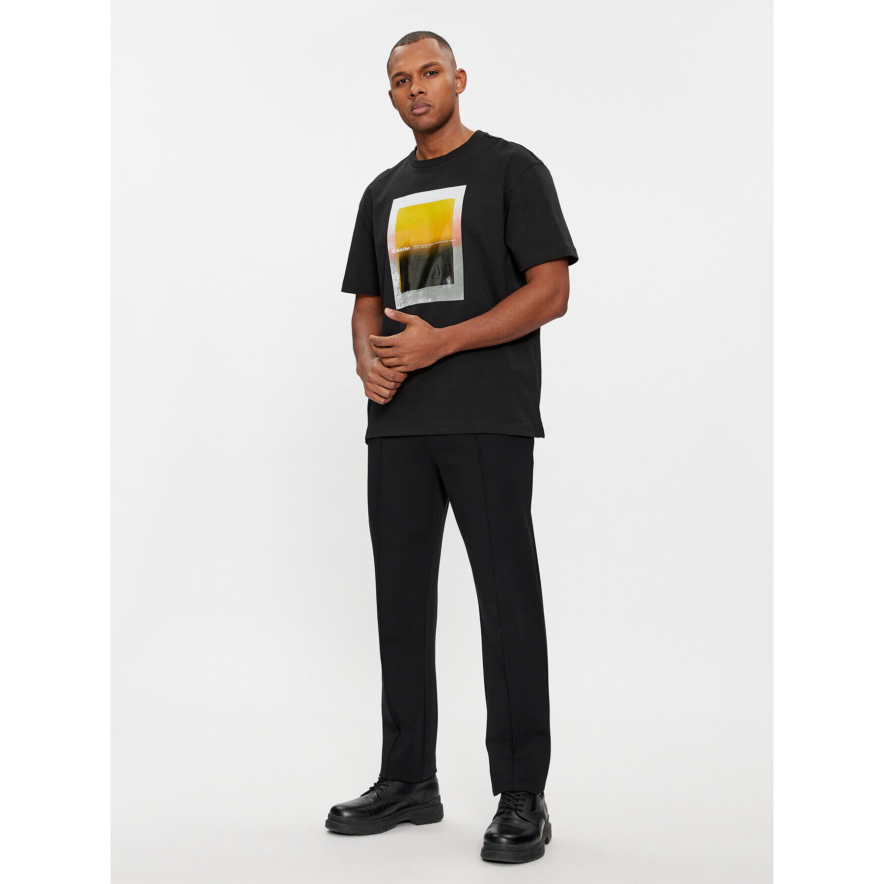 Calvin Klein Тишърт Sense Layer K10K112394 Черен Regular Fit - Pepit.bg