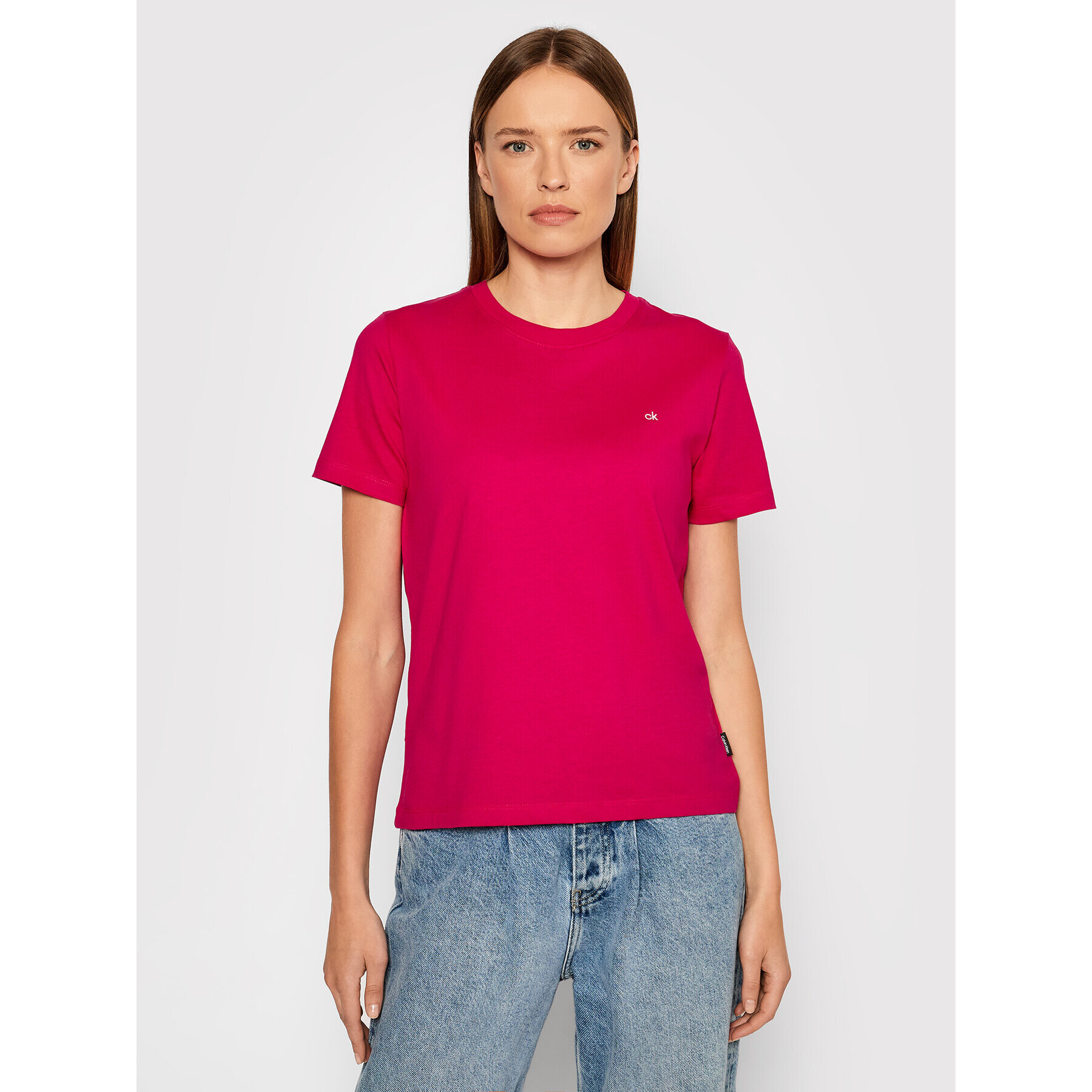 Calvin Klein Тишърт Small Ck K20K202132 Розов Regular Fit - Pepit.bg