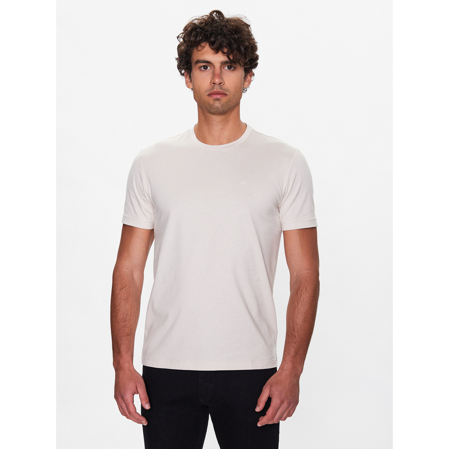 Calvin Klein Тишърт Smooth K10K110589 Бежов Regular Fit - Pepit.bg
