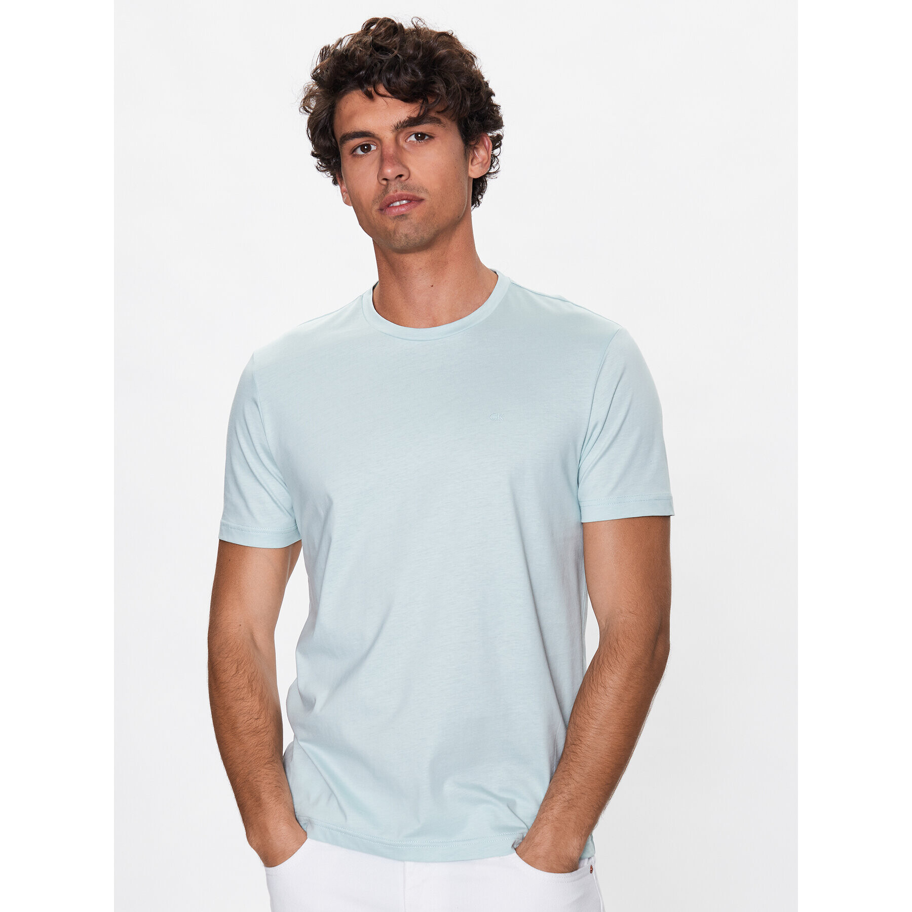 Calvin Klein Тишърт Smooth K10K110589 Зелен Regular Fit - Pepit.bg