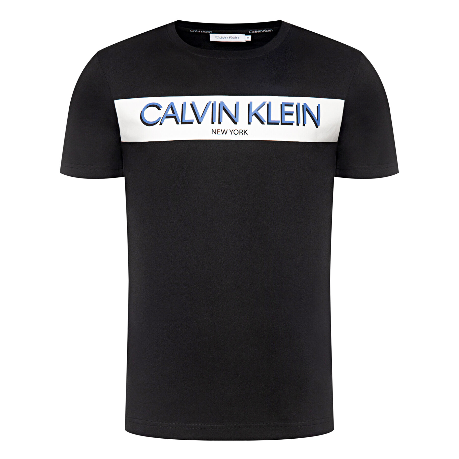 Calvin Klein Тишърт Stripe Logo K10K105165 Черен Regular Fit - Pepit.bg