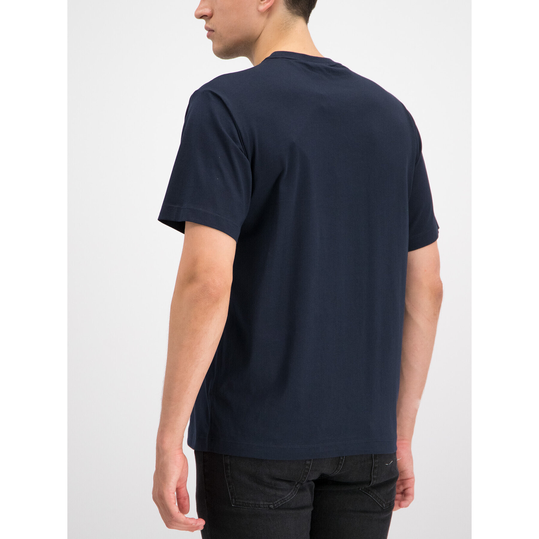 Calvin Klein Тишърт Text Stripe Logo K10K103948 Тъмносин Regular Fit - Pepit.bg