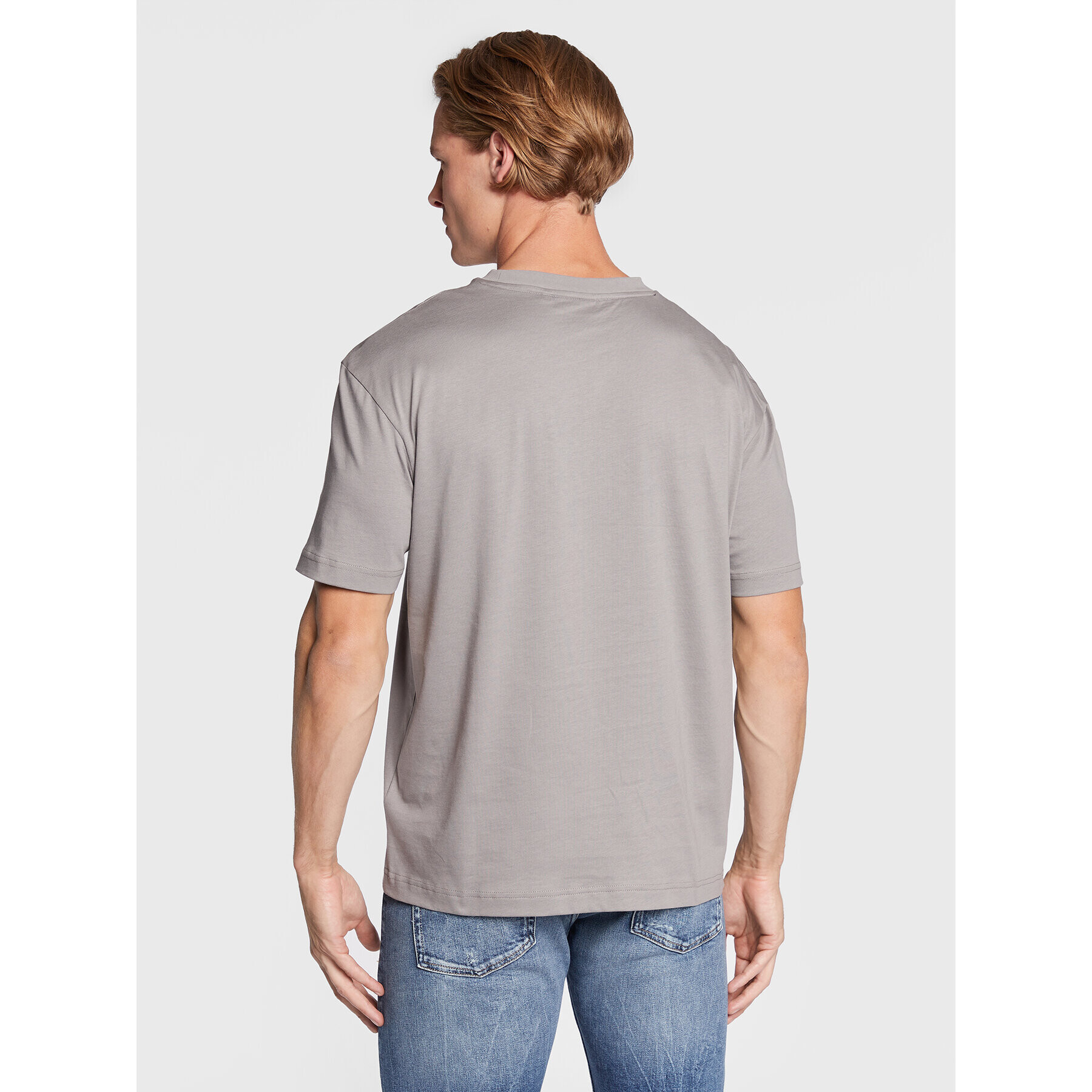 Calvin Klein Тишърт Textured Logo Box K10K110115 Сив Regular Fit - Pepit.bg