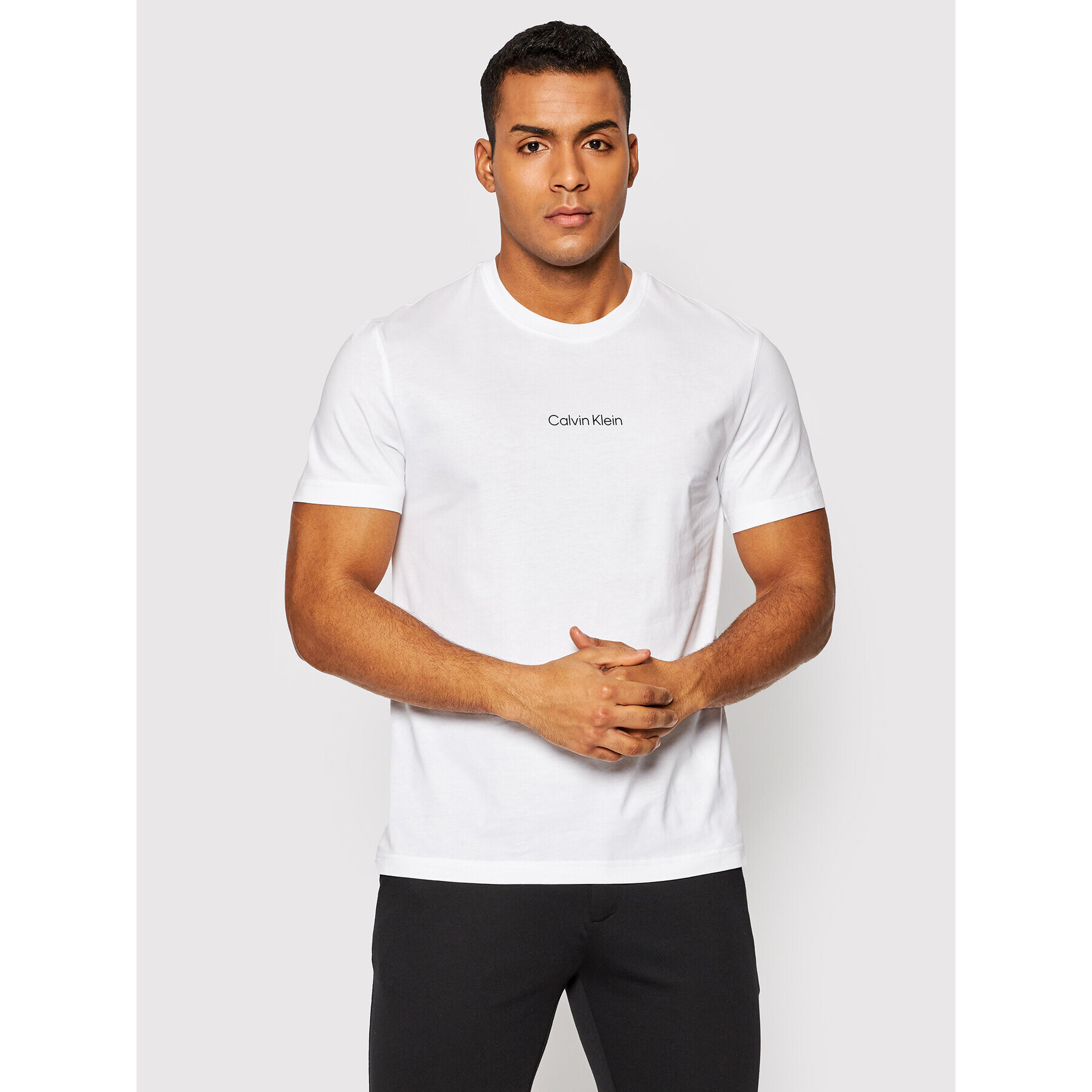 Calvin Klein Тишърт Thunder Logo Back K10K108453 Бял Regular Fit - Pepit.bg