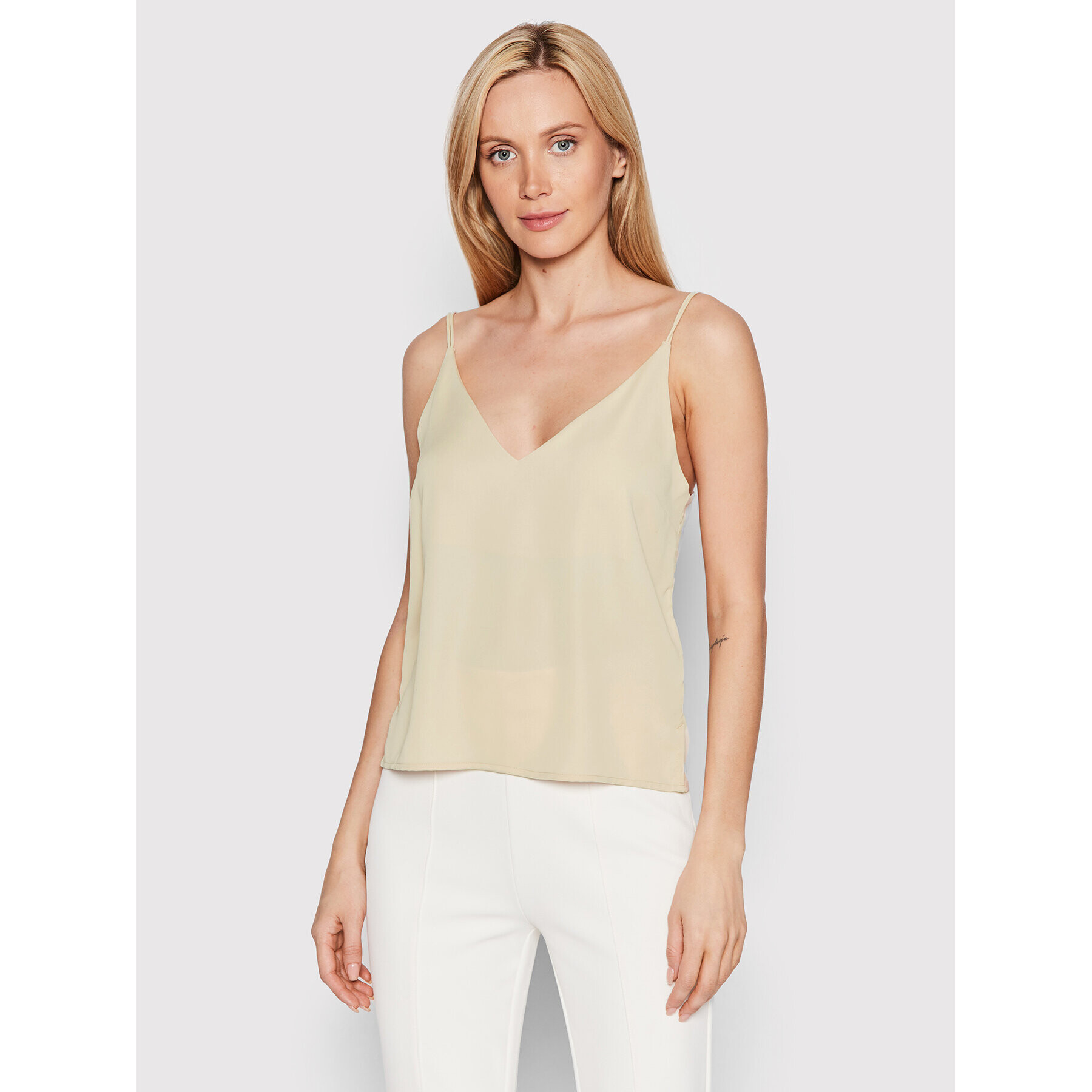 Calvin Klein топ Cami K20K203781 Бежов Regular Fit - Pepit.bg