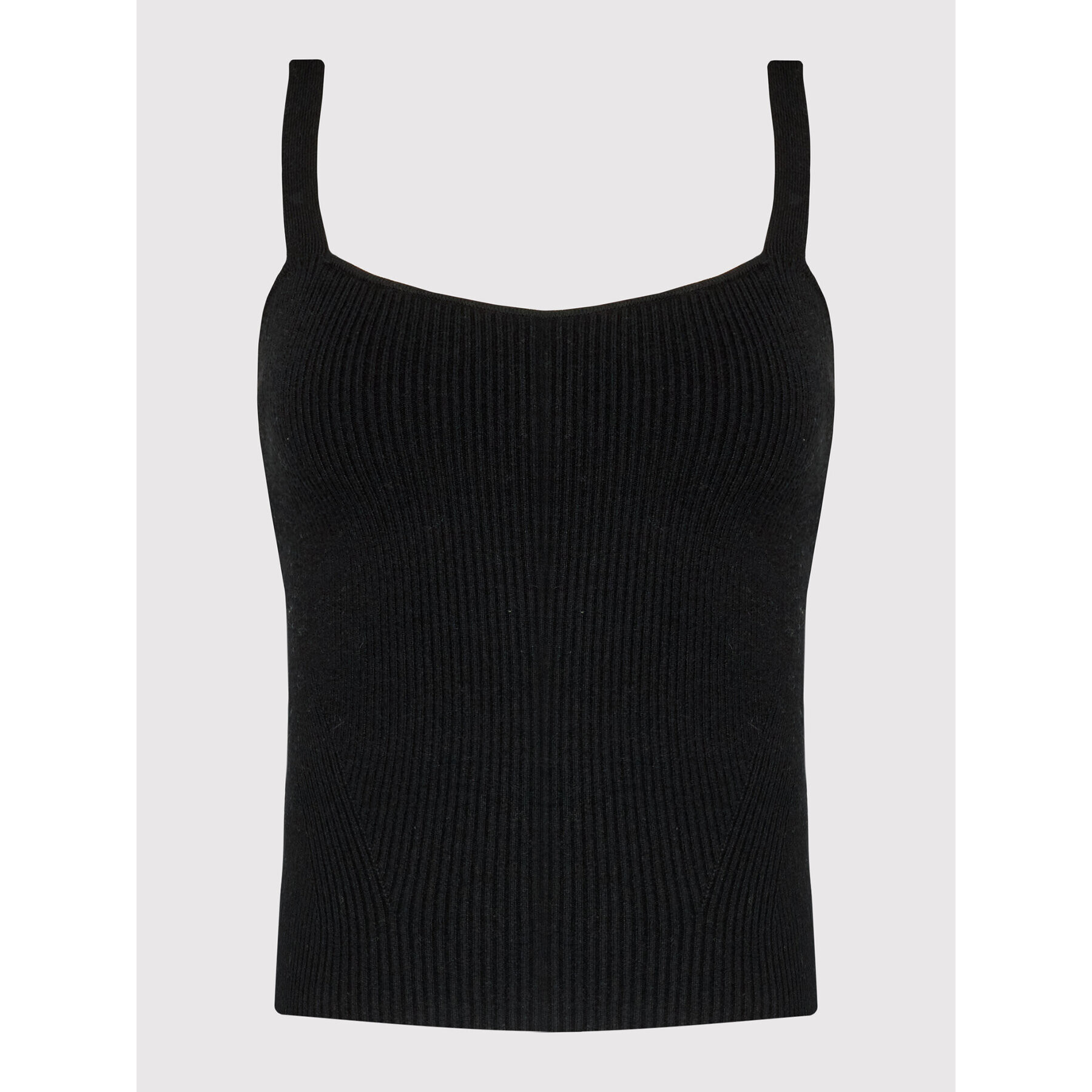 Calvin Klein топ Essential Rib Knitted Cami K20K203478 Черен Slim Fit - Pepit.bg