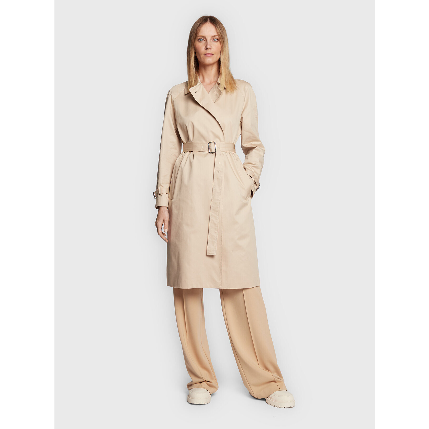Calvin Klein Тренч Essential K20K204999 Бежов Regular Fit - Pepit.bg