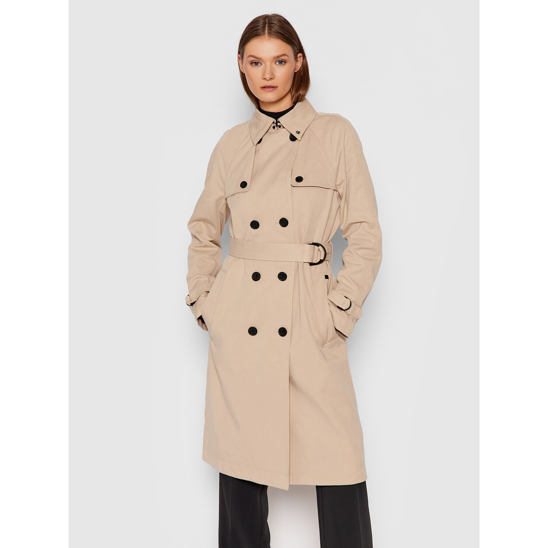Calvin Klein Тренч K20K203100 Бежов Regular Fit - Pepit.bg