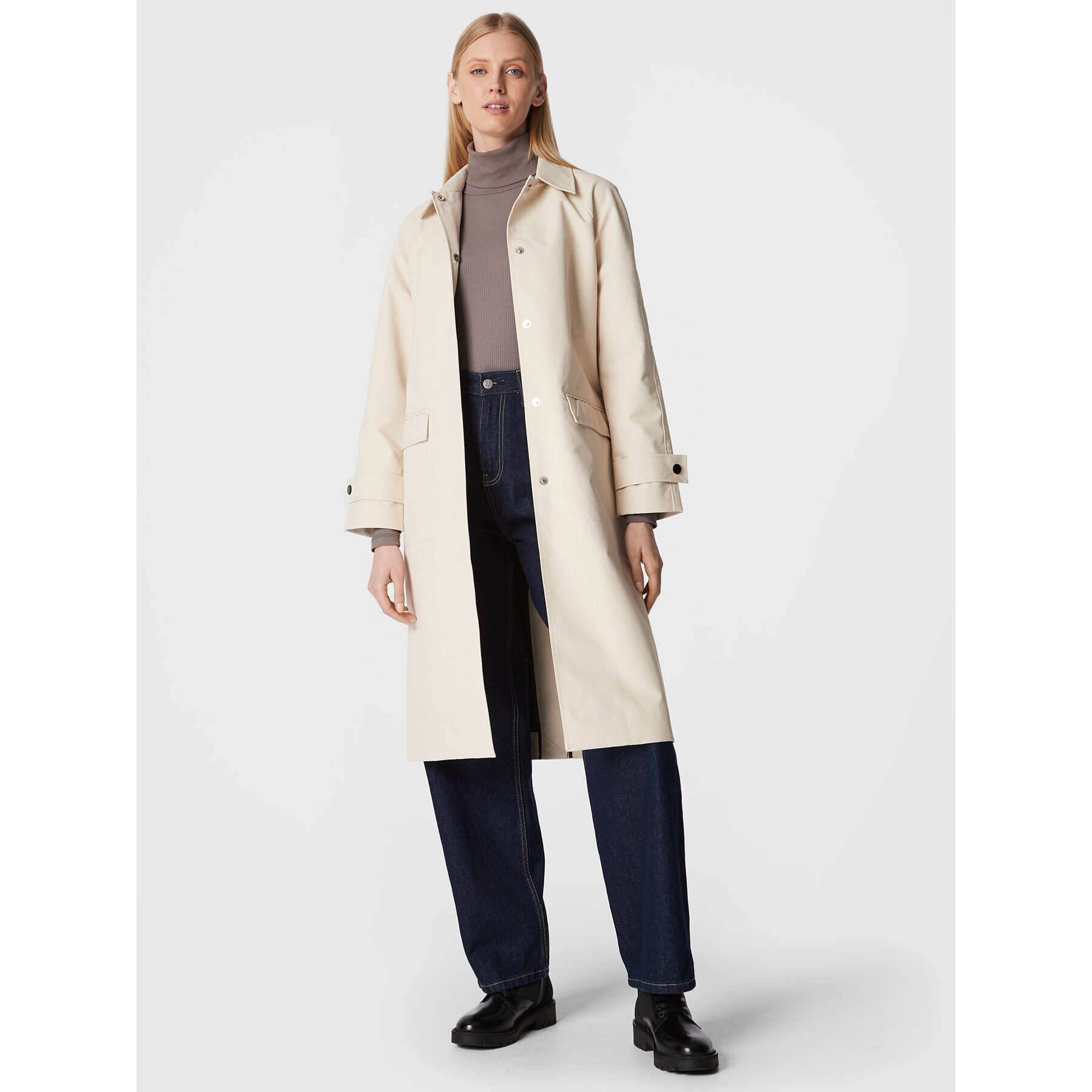 Calvin Klein Тренч Technical K20K204162 Екрю Regular Fit - Pepit.bg