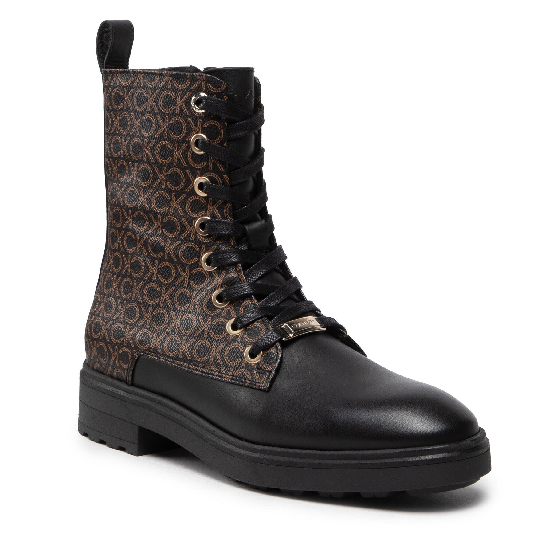 Calvin Klein Туристически oбувки Cleat Biker Boot - Mono Mix HW0HW01314 Черен - Pepit.bg