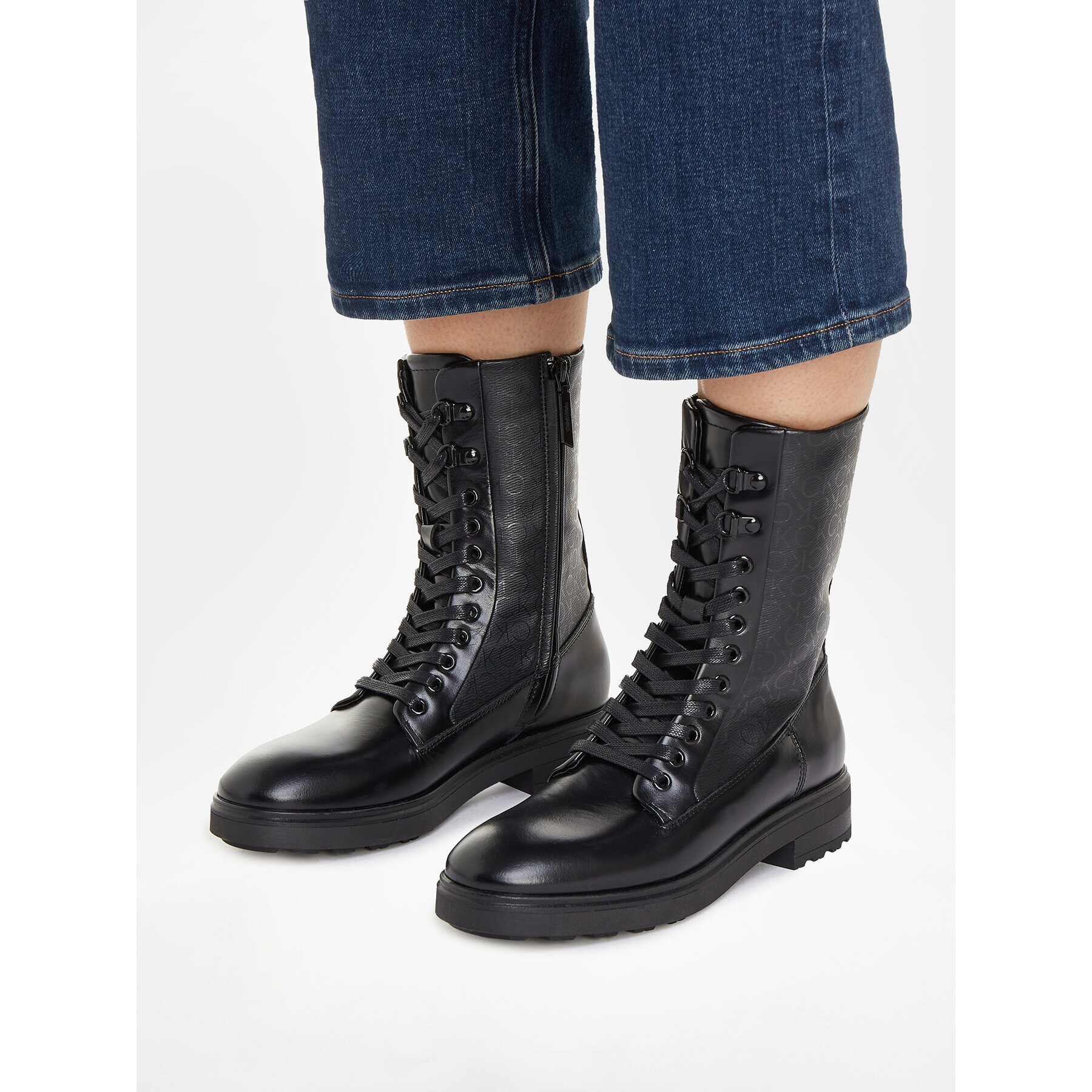 Calvin Klein Туристически oбувки Cleat Combat Boot - Epi Mono Mix HW0HW01713 Черен - Pepit.bg