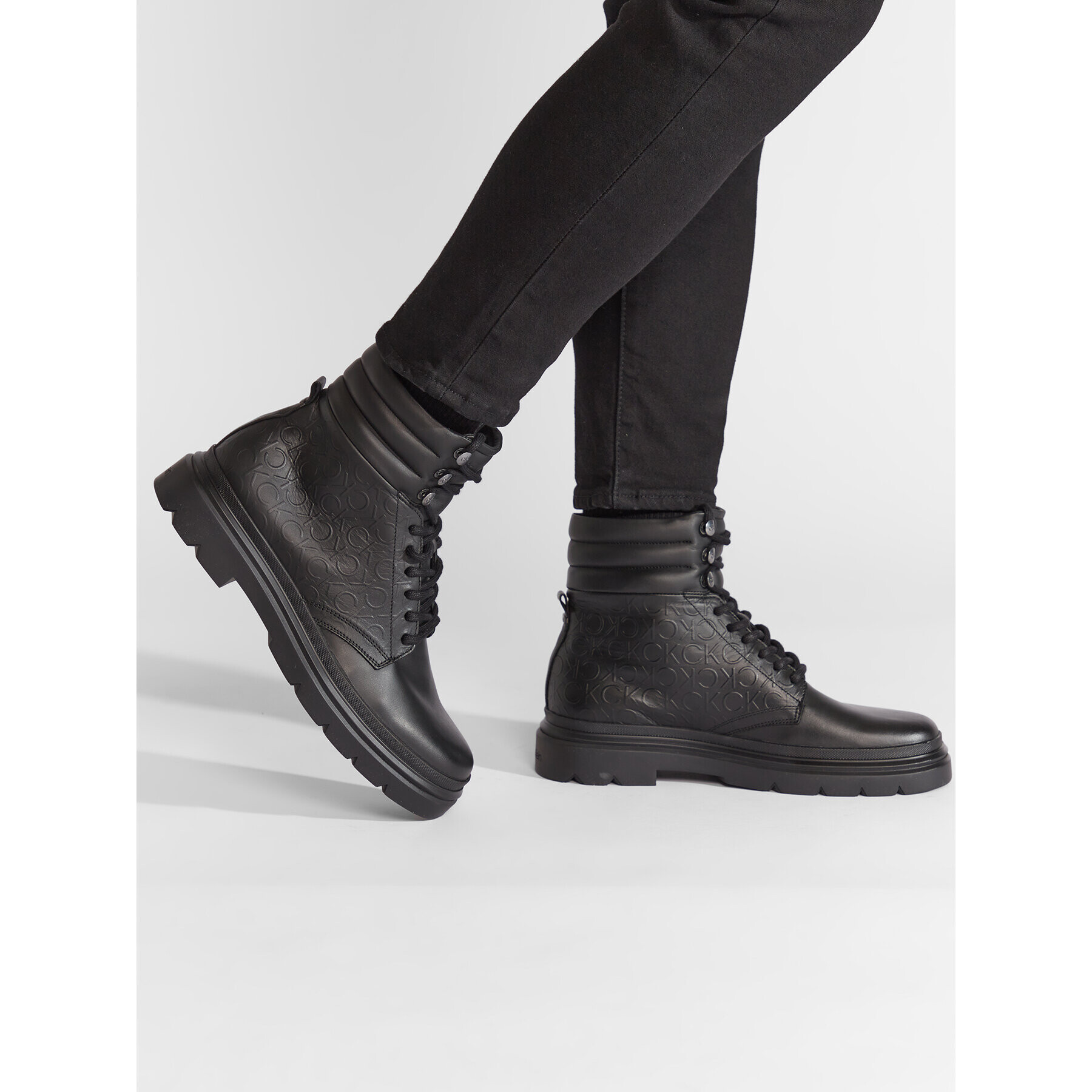 Calvin Klein Туристически oбувки Combat Boot Mono HM0HM00841 Черен - Pepit.bg