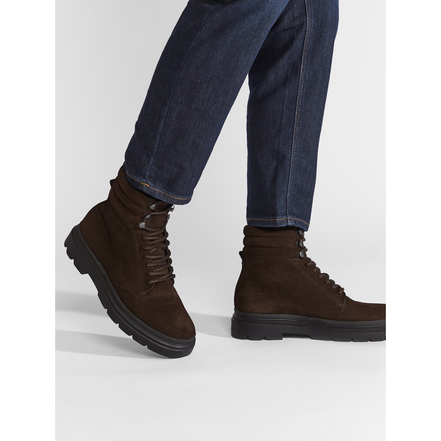 Calvin Klein Туристически oбувки Combat Boot Wax Sue HM0HM00842 Кафяв - Pepit.bg