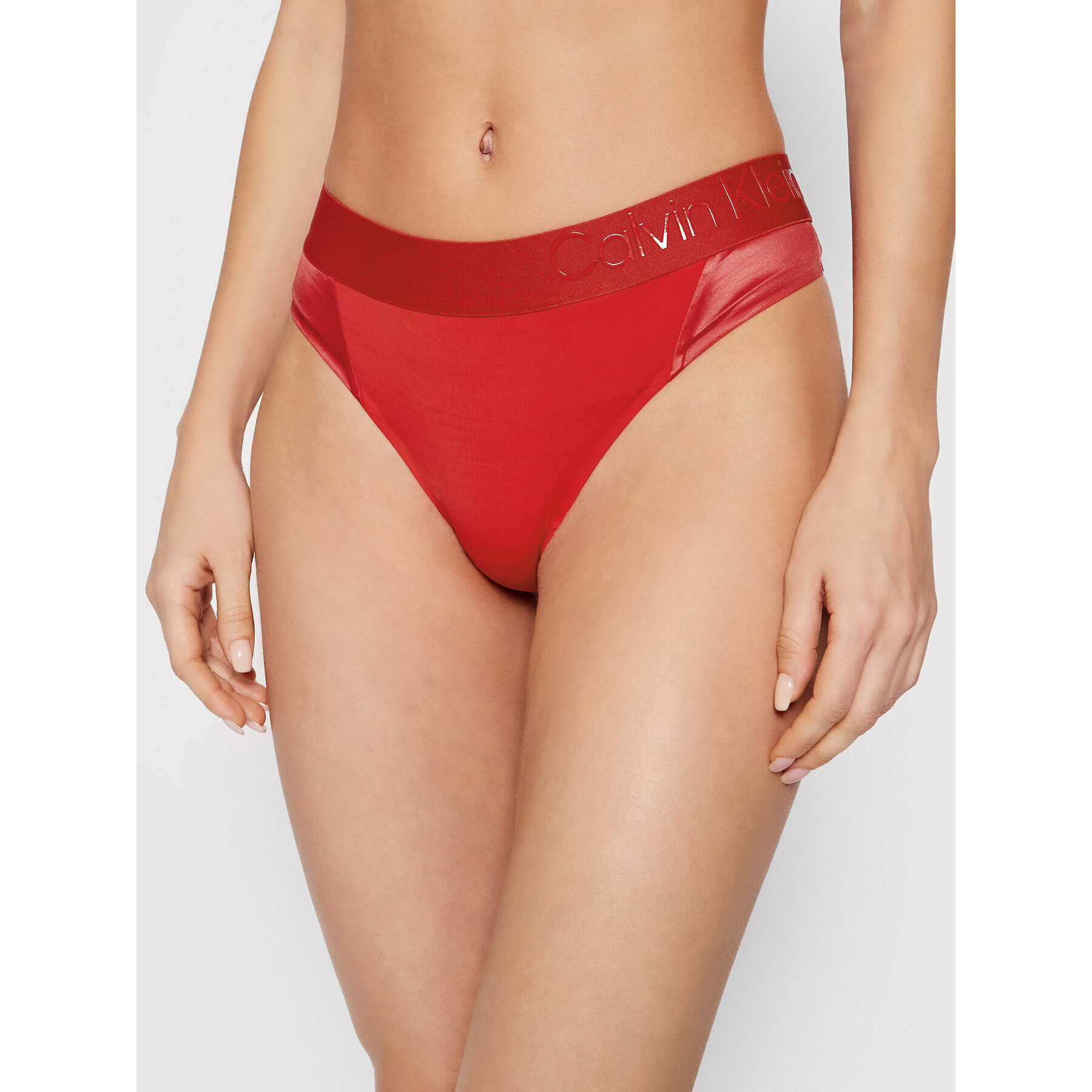 Calvin Klein Underwear Бикини тип прашка Thong 000QF6666E Червен - Pepit.bg