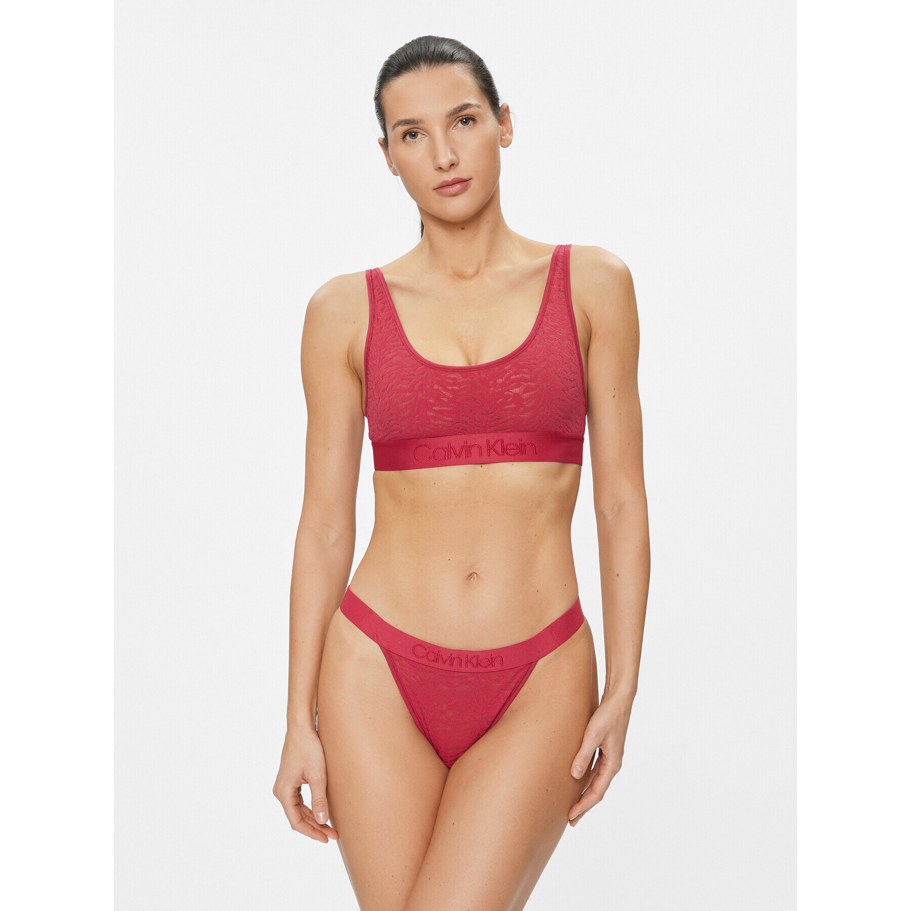 Calvin Klein Underwear Дамски бикини тип бразилиана 000QF7347E Розов - Pepit.bg