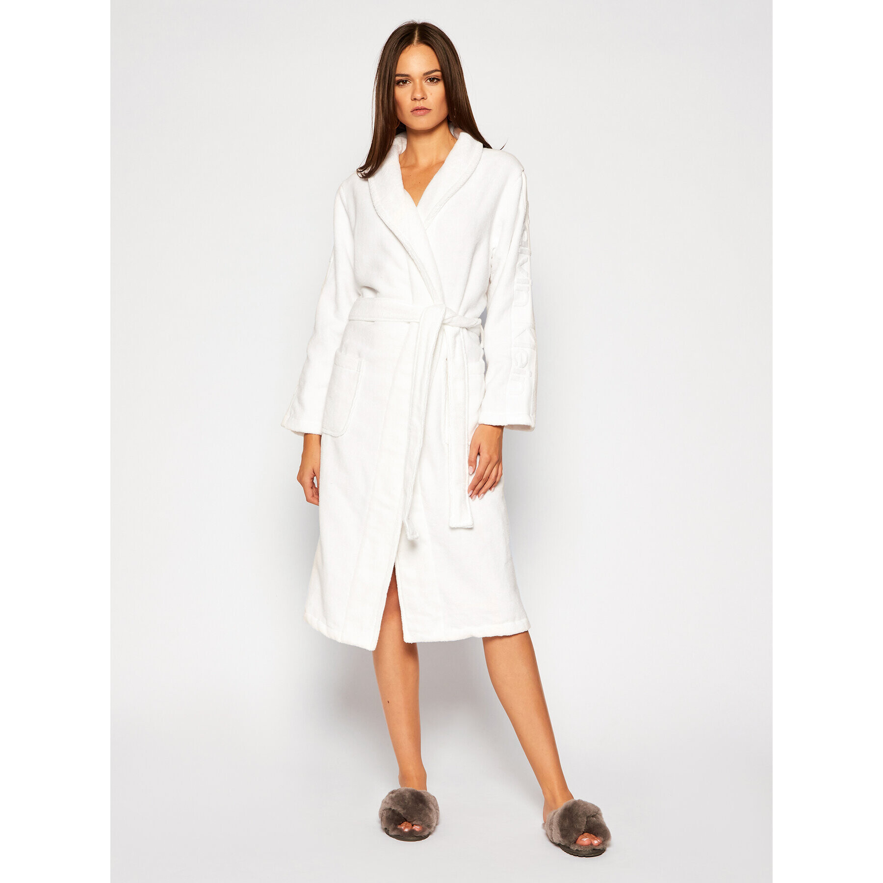 Calvin Klein Underwear Халат Robe 000EW1159E Бял - Pepit.bg