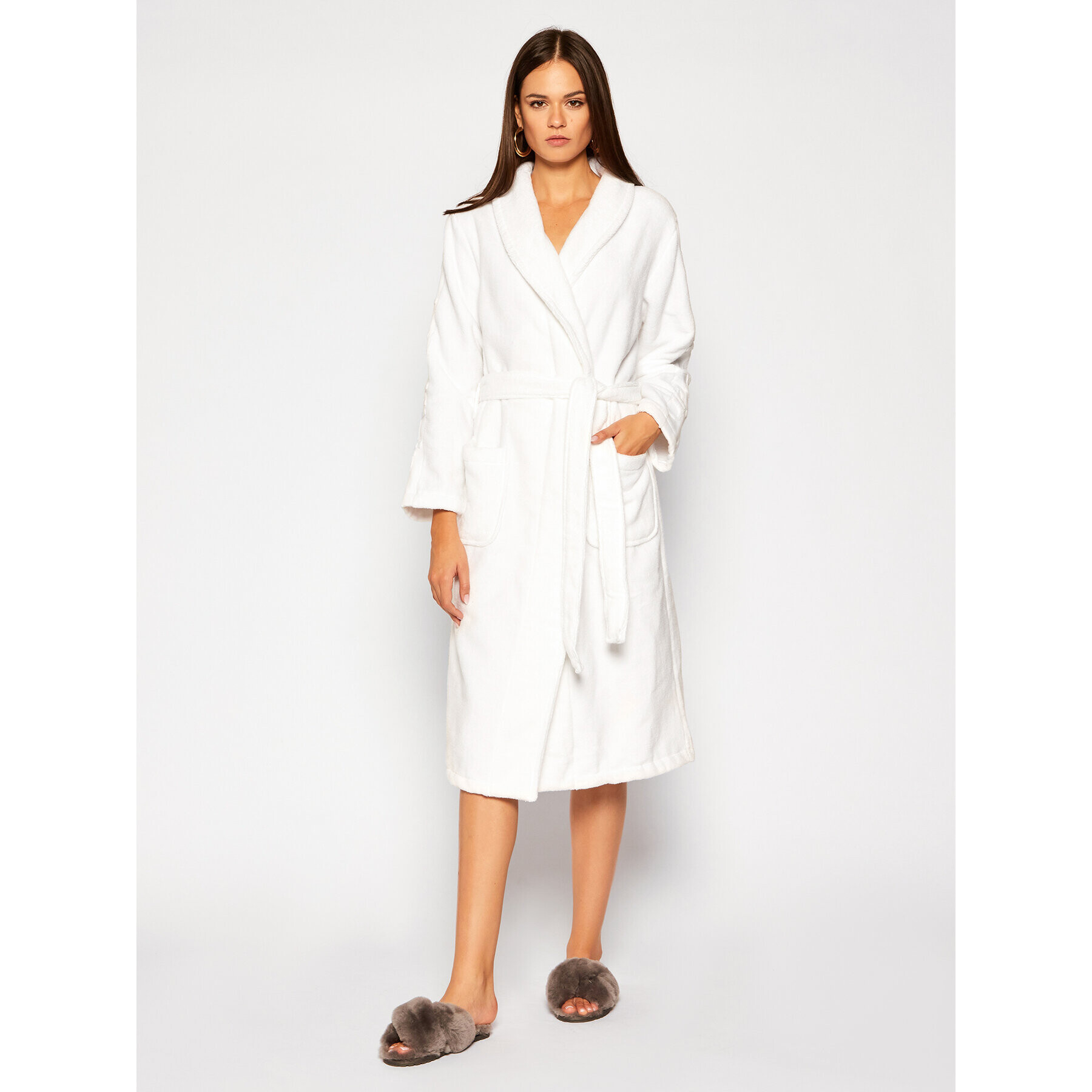 Calvin Klein Underwear Халат Robe 000EW1159E Бял - Pepit.bg
