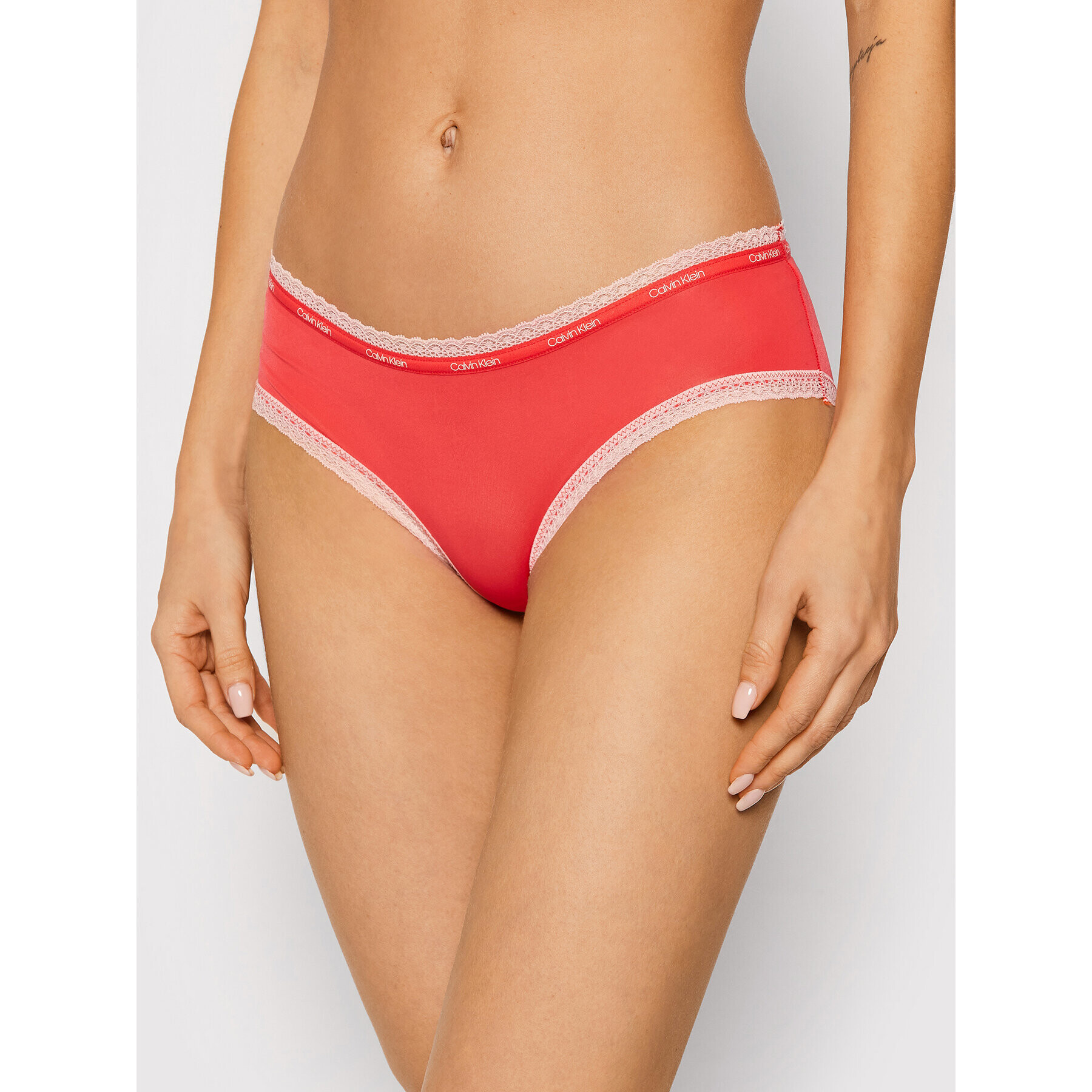 Calvin Klein Underwear Класически дамски бикини 000QD3767E Червен - Pepit.bg