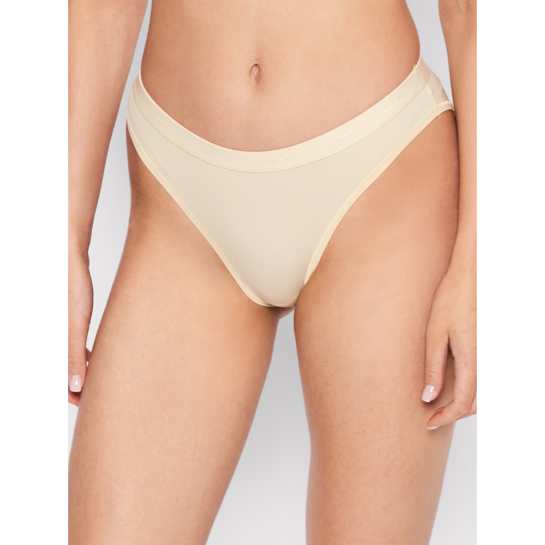 Calvin Klein Underwear Класически дамски бикини 000QF6761E Бежов - Pepit.bg