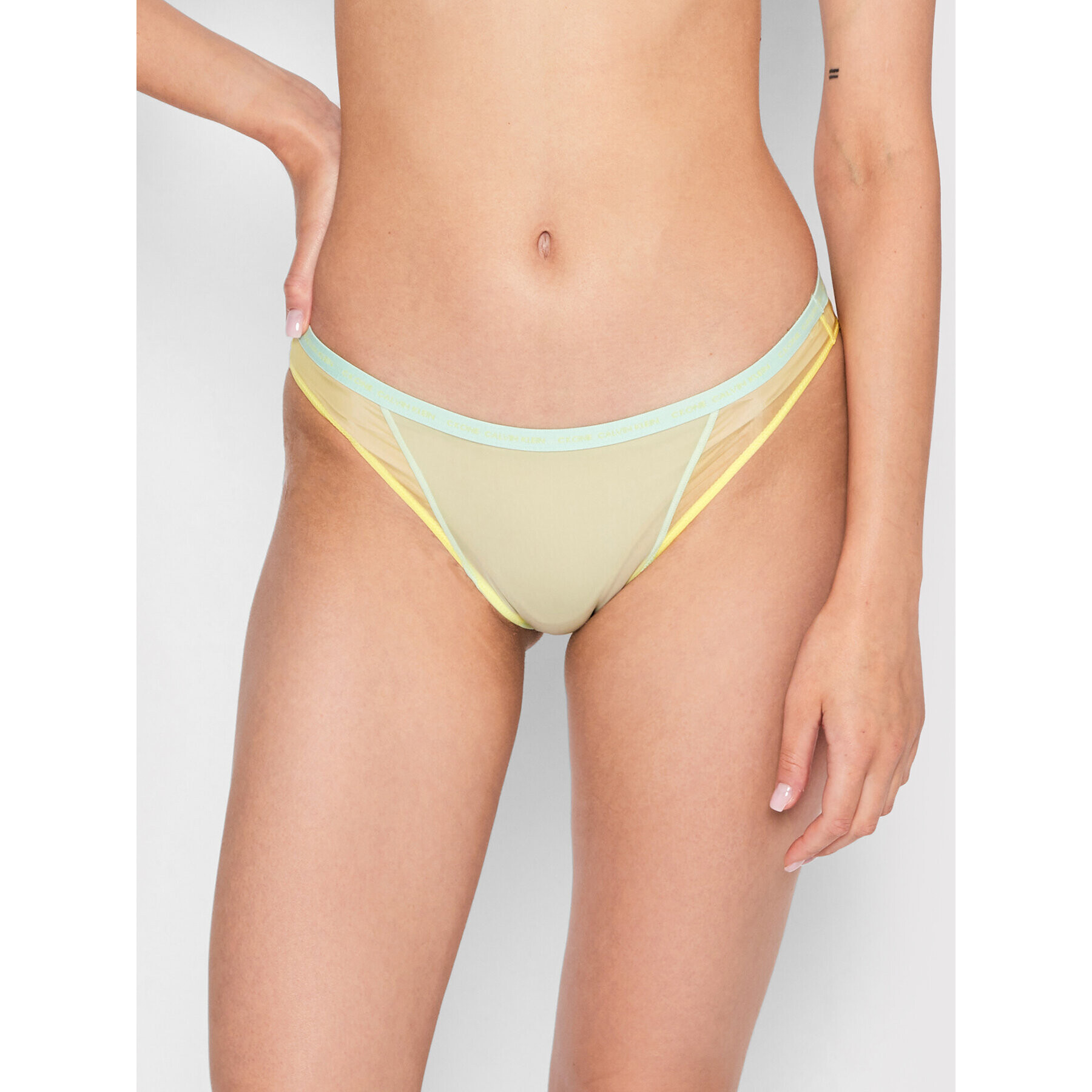 Calvin Klein Underwear Класически дамски бикини 000QF6785E Син - Pepit.bg