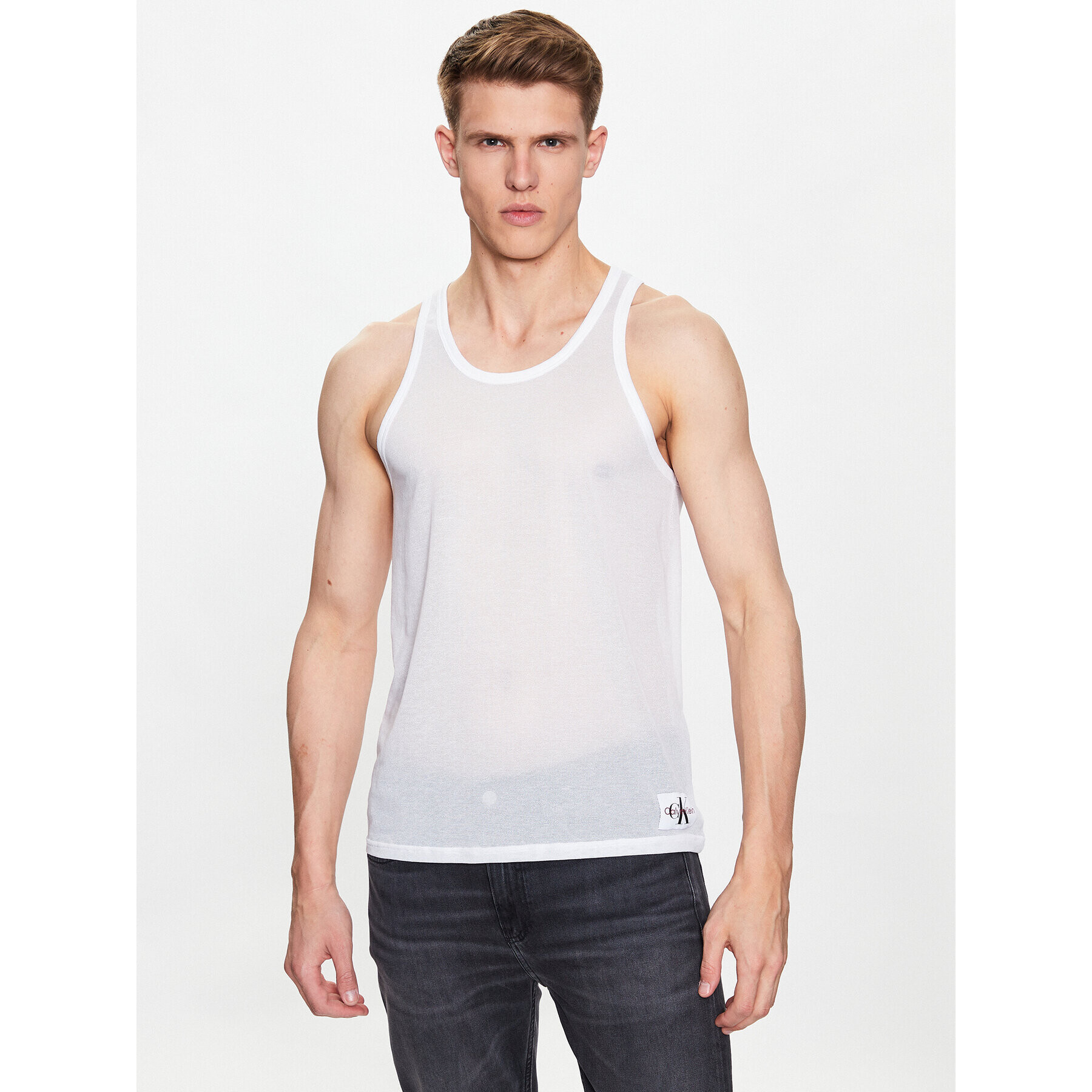 Calvin Klein Underwear Мъжки топ 000NB3516A Бял Regular Fit - Pepit.bg