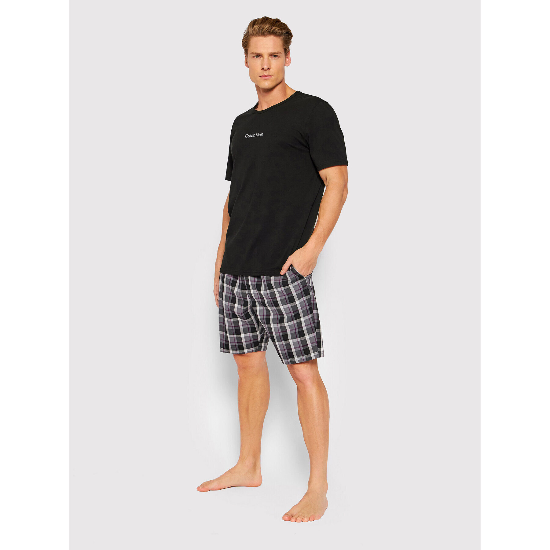 Calvin Klein Underwear Пижама 000NM2183E Черен Regular Fit - Pepit.bg