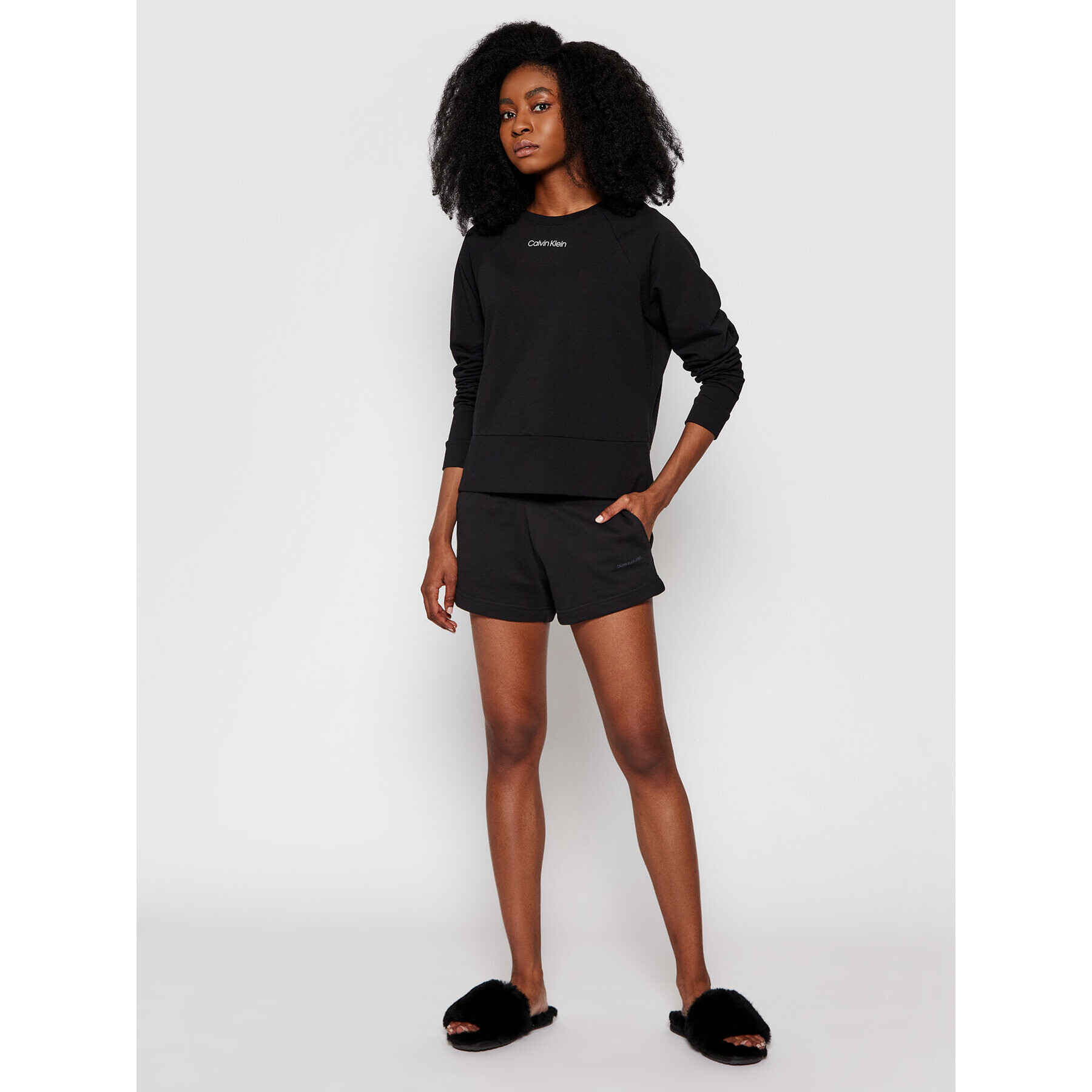 Calvin Klein Underwear Суитшърт 000QS6702E Черен Regular Fit - Pepit.bg