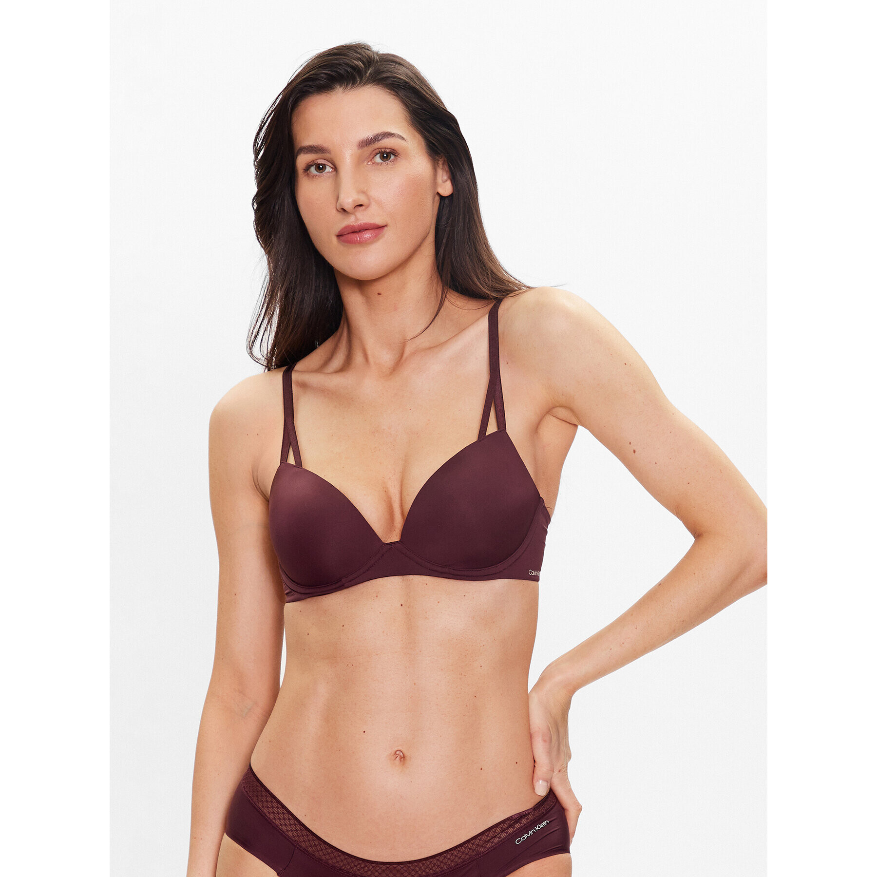 Calvin Klein Underwear Сутиен push-up 000QF6016E Бордо - Pepit.bg