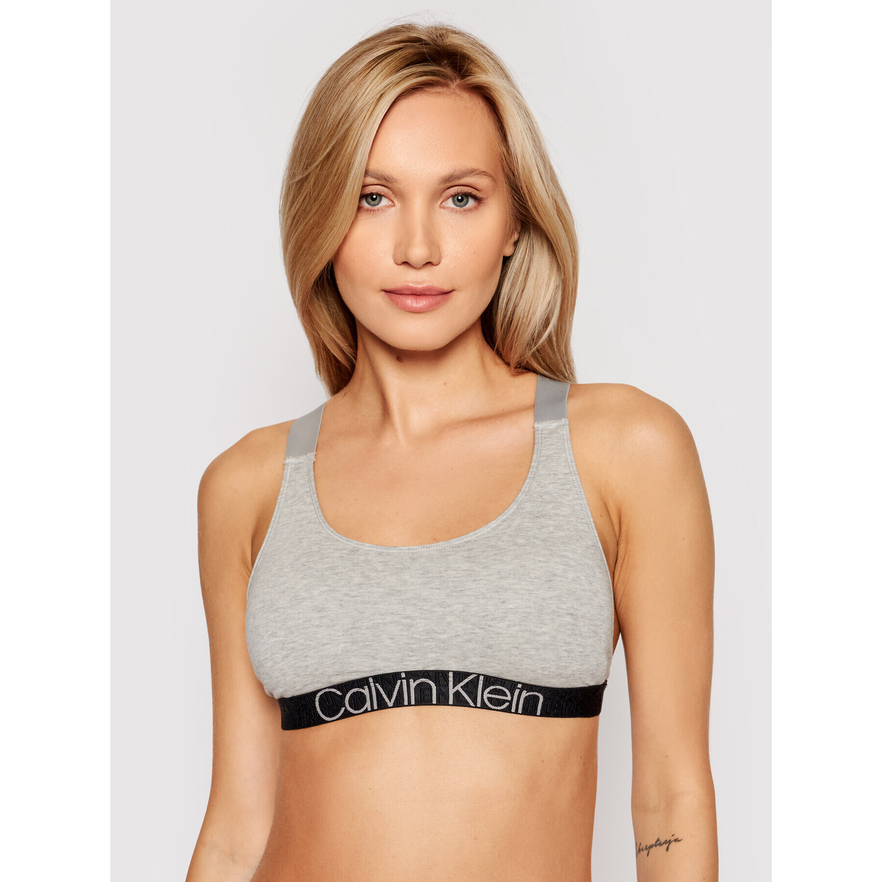 Calvin Klein Underwear Сутиен-топ 000QF6576E Сив - Pepit.bg