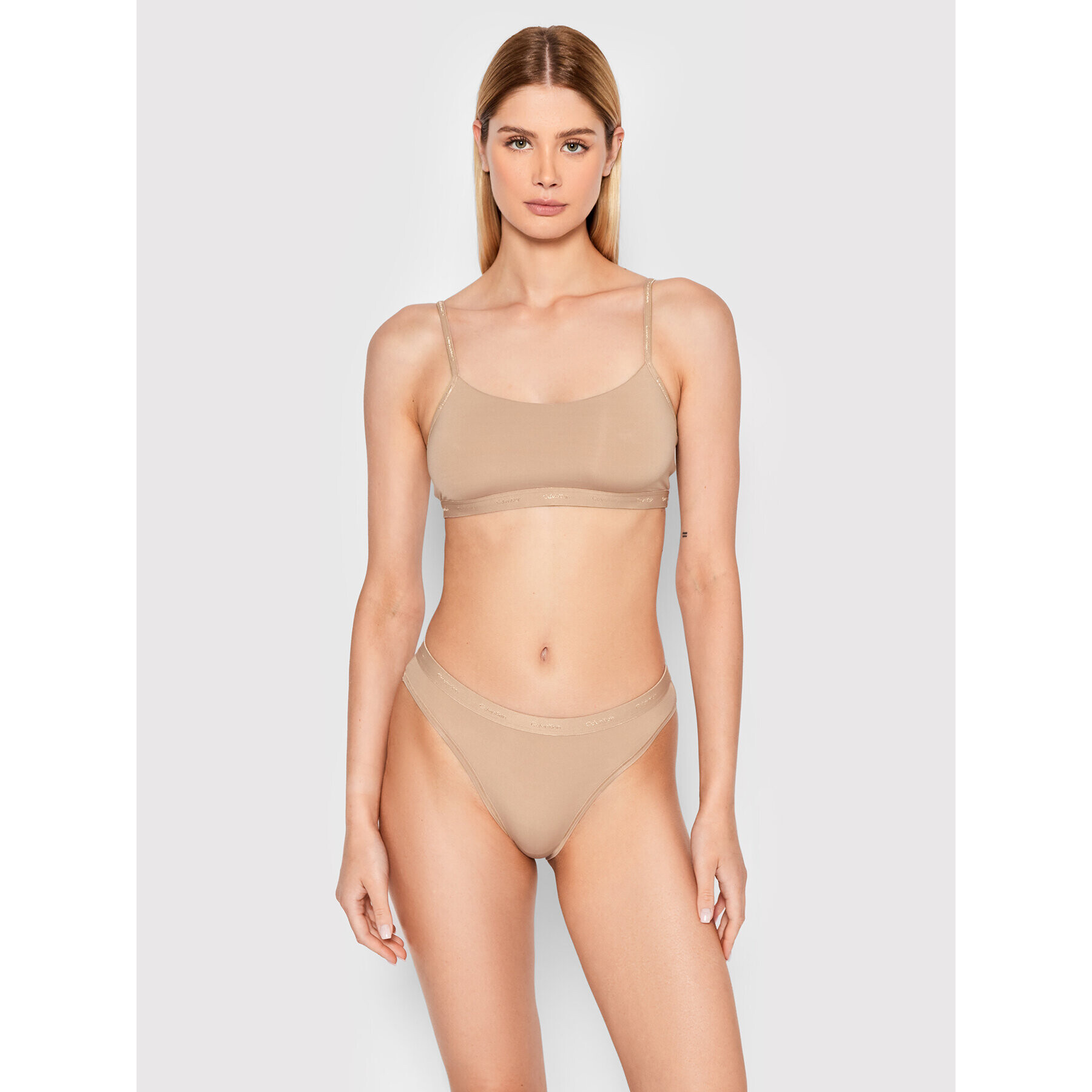 Calvin Klein Underwear Сутиен-топ 000QF6757E Бежов - Pepit.bg