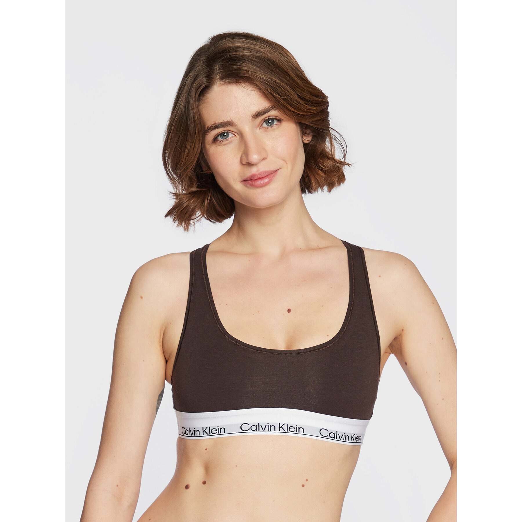 Calvin Klein Underwear Сутиен-топ 000QF7044E Кафяв - Pepit.bg