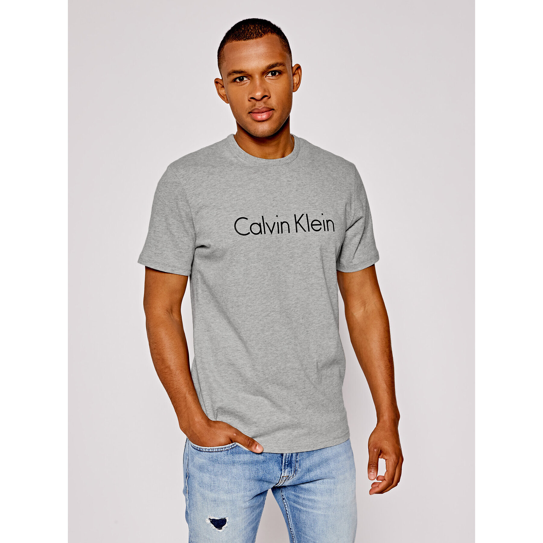 Calvin Klein Underwear Тишърт 000NM1129E Сив Regular Fit - Pepit.bg