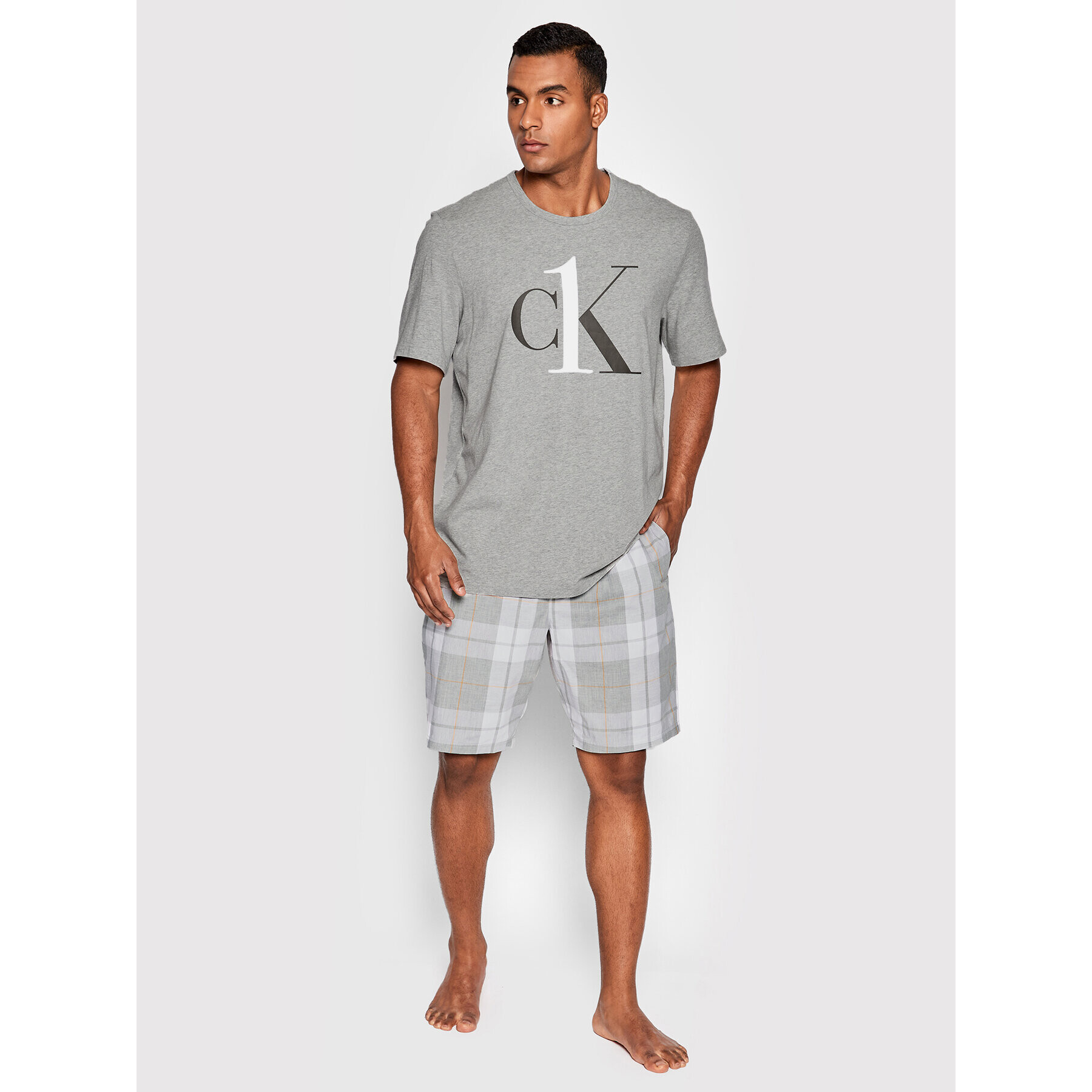 Calvin Klein Underwear Тишърт 000NM1903E Сив Regular Fit - Pepit.bg