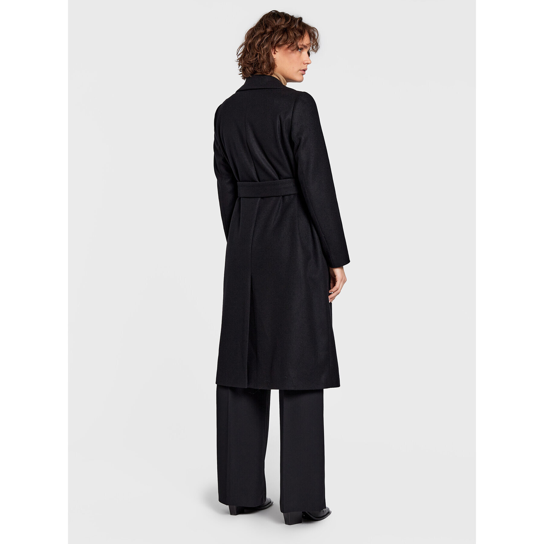 Calvin Klein Вълнено палто Essential K20K204635 Черен Regular Fit - Pepit.bg