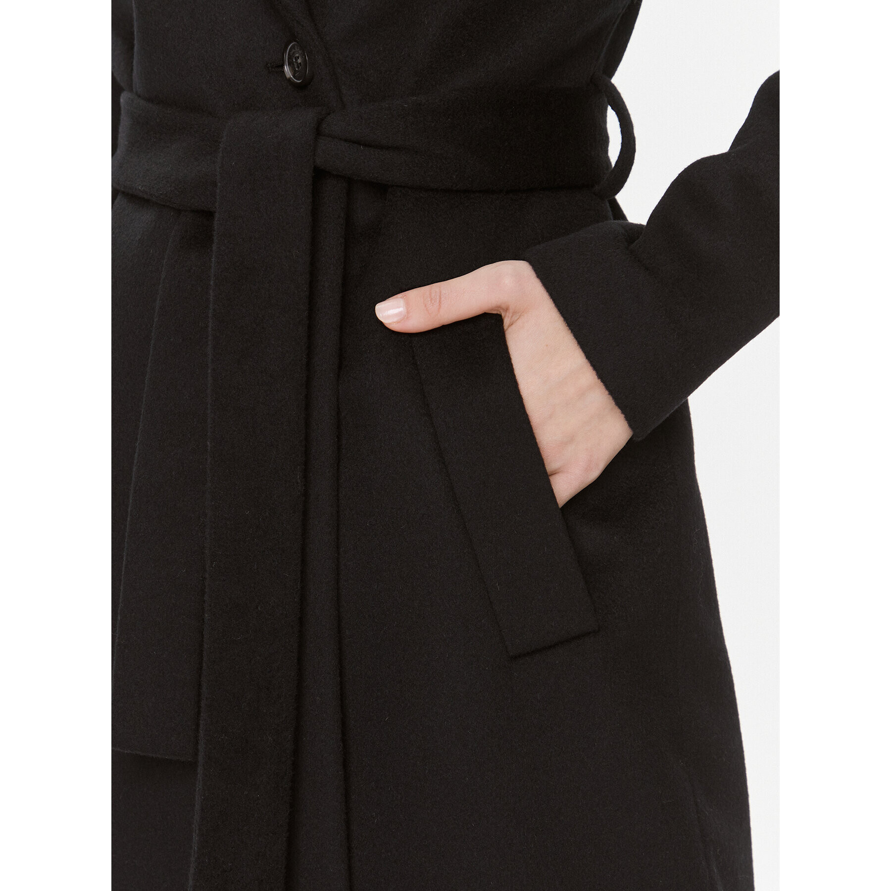 Calvin Klein Вълнено палто Essential K20K205937 Черен Regular Fit - Pepit.bg