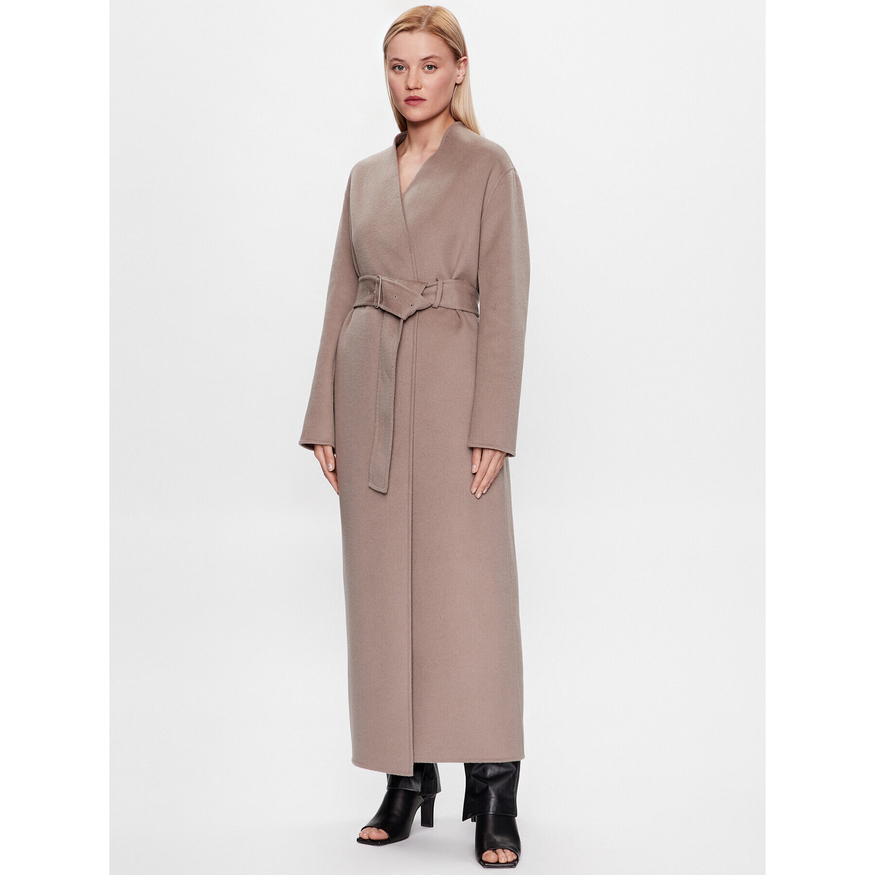Calvin Klein Вълнено палто K20K205905 Сив Regular Fit - Pepit.bg